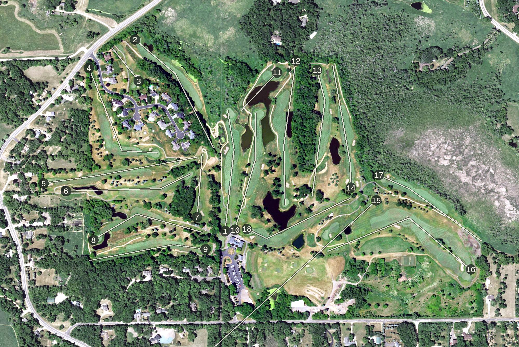 Aerial view of Burl Oaks Golf Club, MN