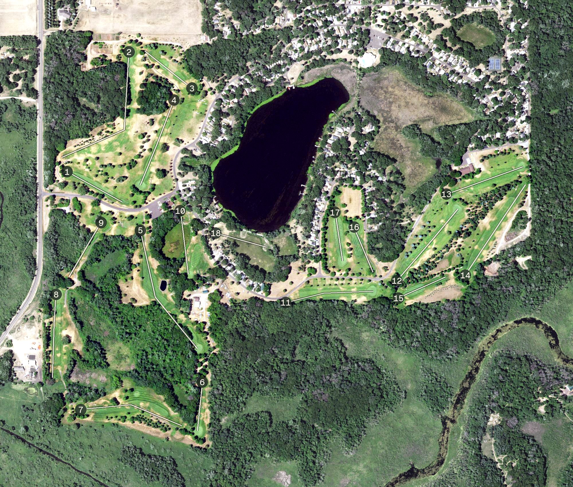 Aerial view of Carefree Country Club, MN