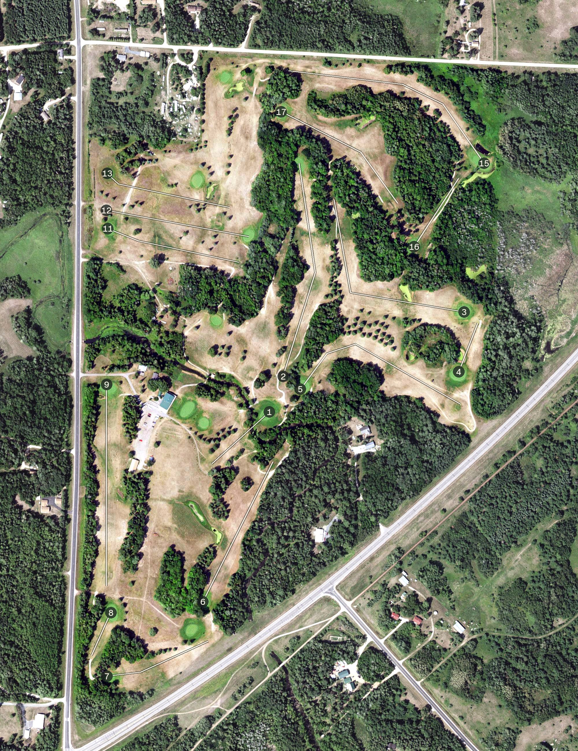 Aerial view of Castle Highlands Golf Course, MN