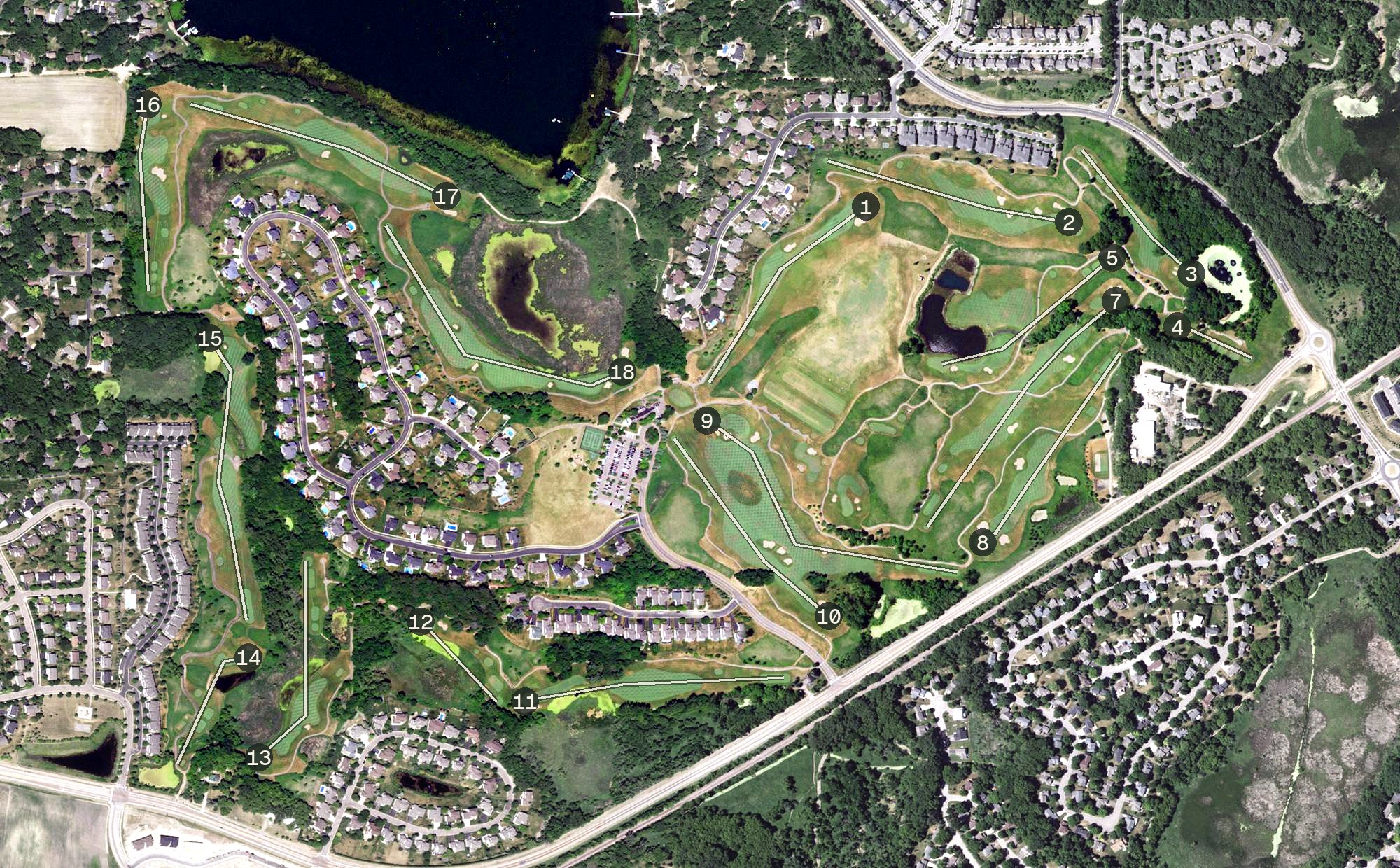 Aerial view of Chaska Town Course, MN