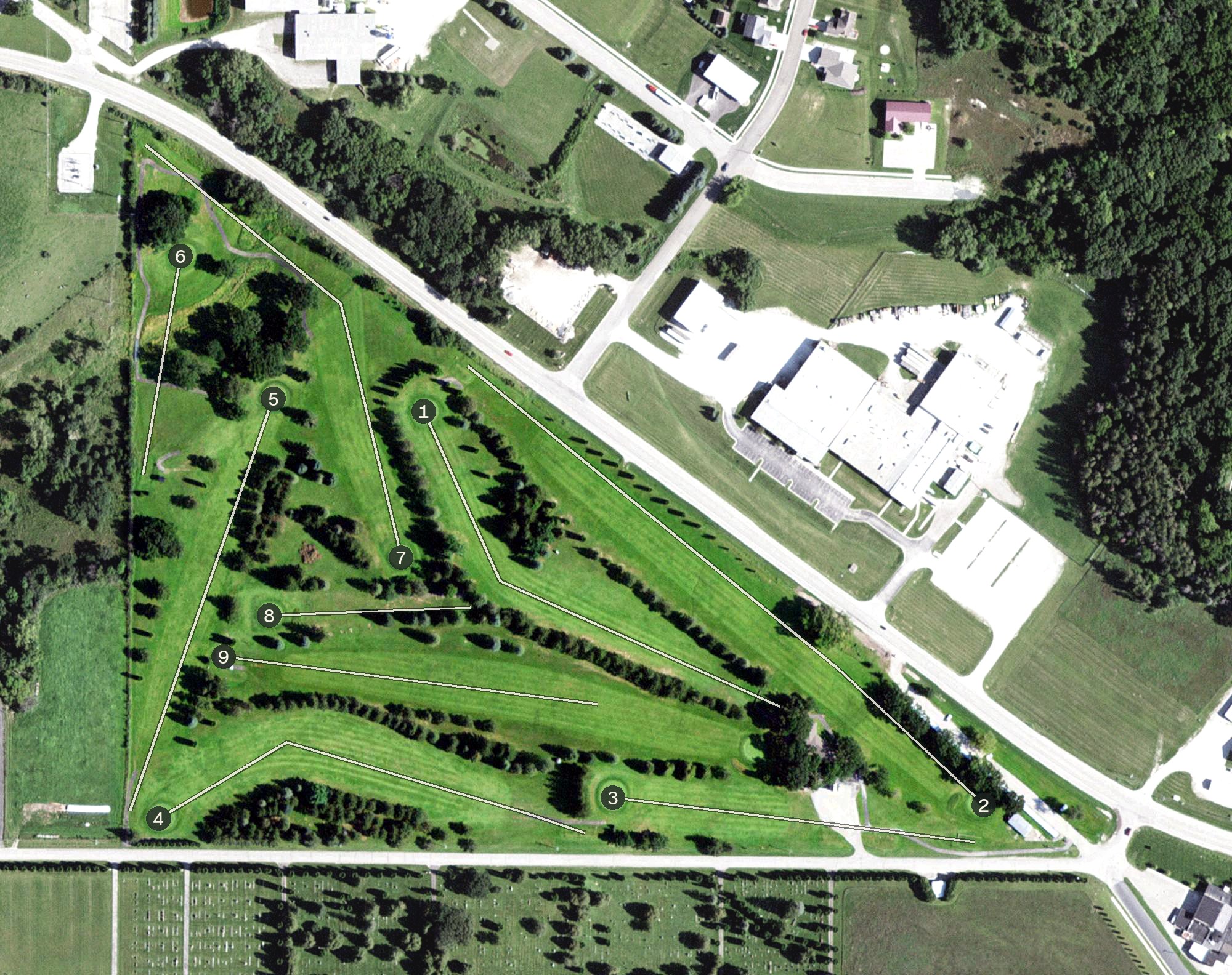 Aerial view of Chosen Valley Golf Club, MN