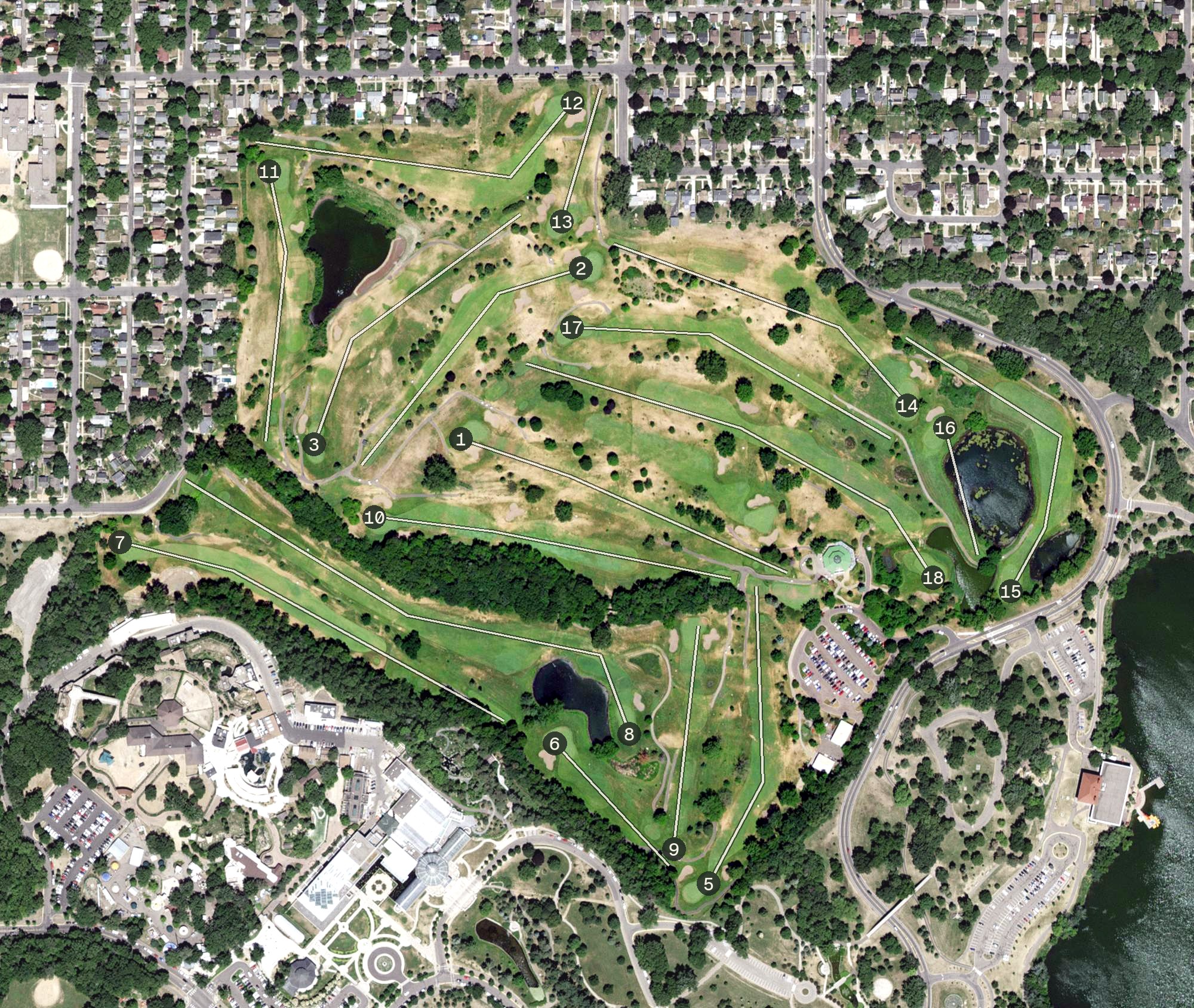 Aerial view of Como Park Golf Course, MN