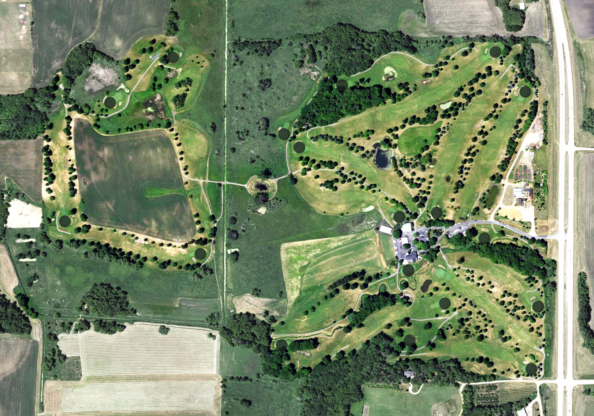 Aerial view of Creeksbend Golf Course, MN