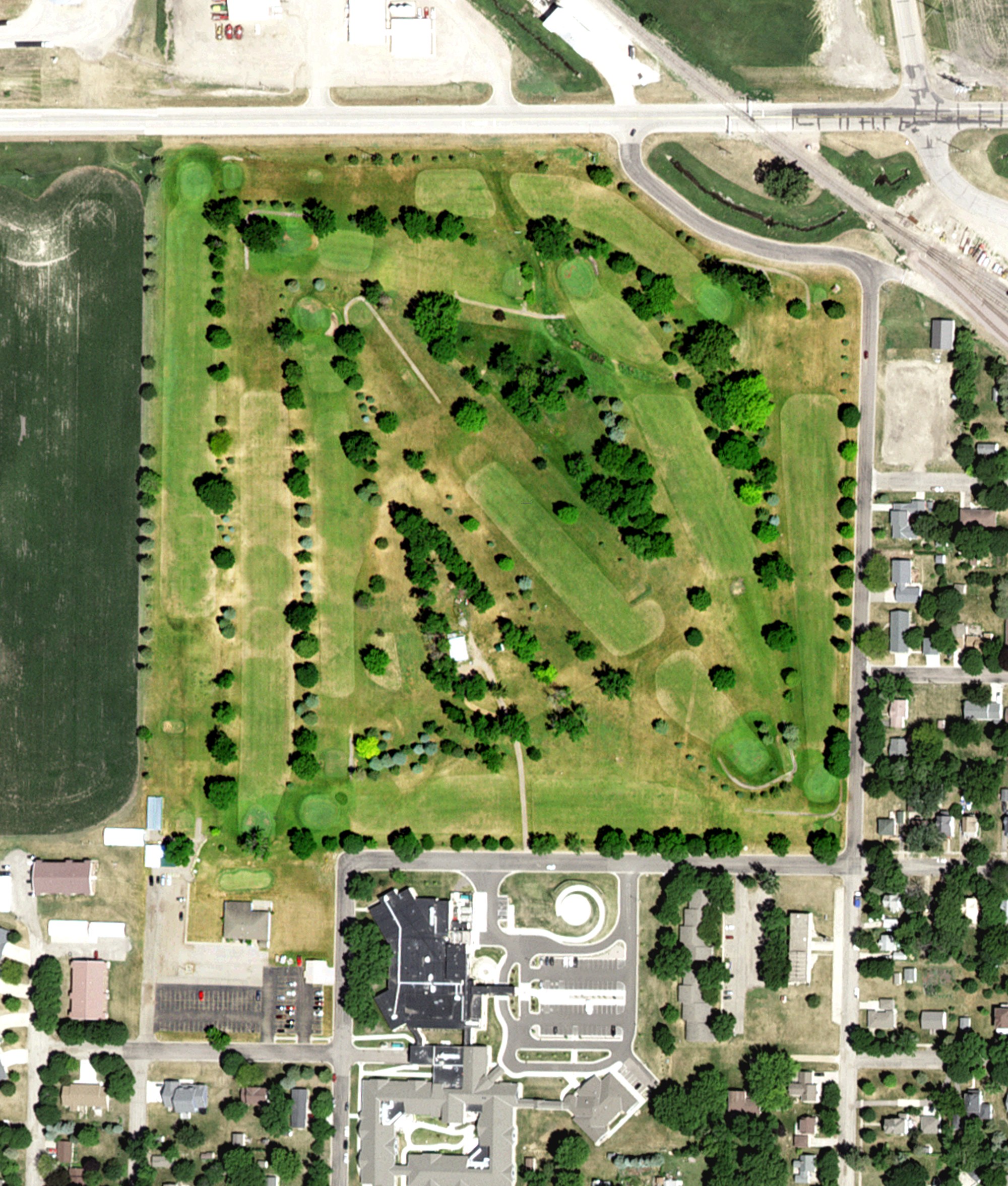 Aerial view of Dawson Golf Course, MN