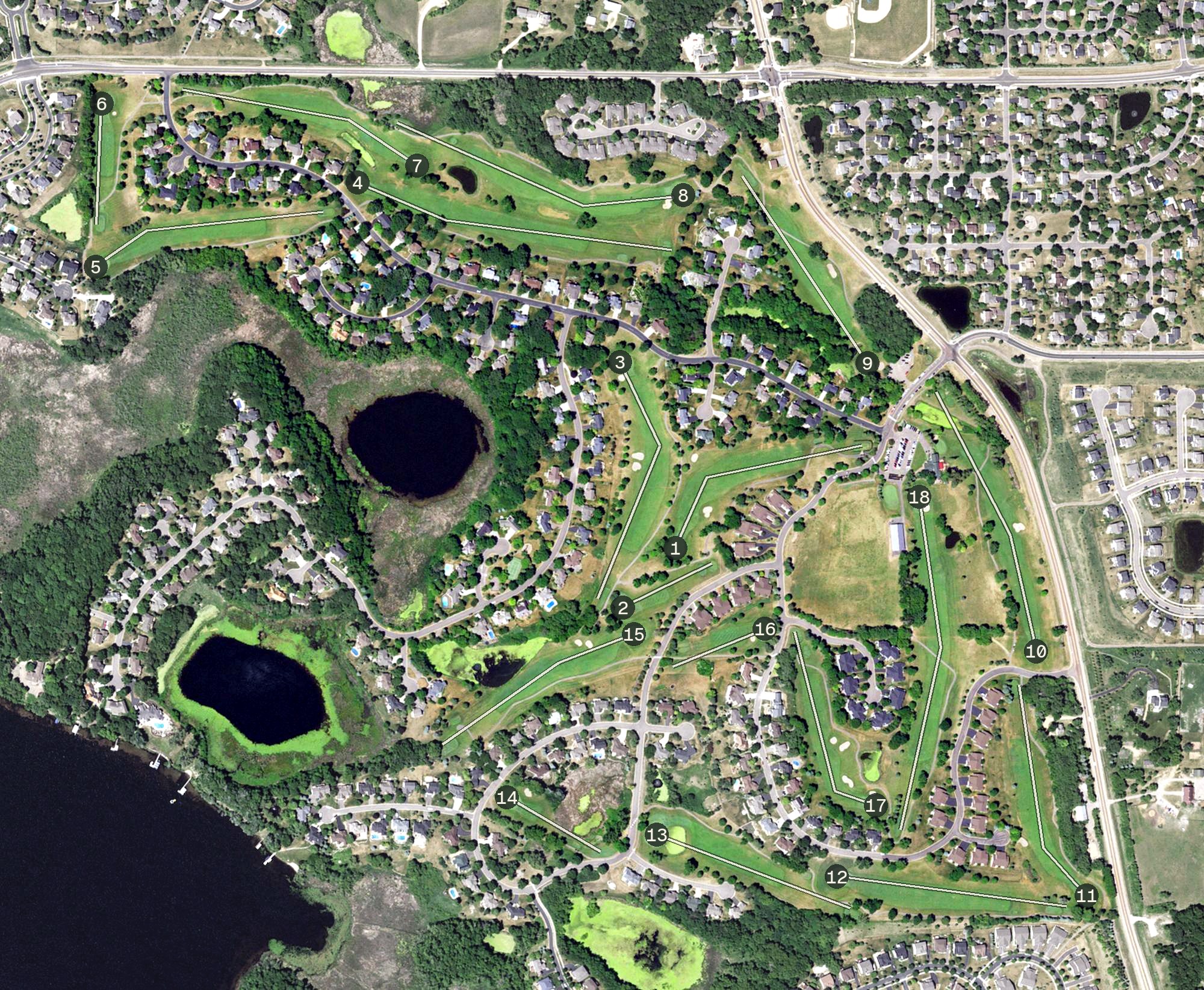Aerial view of Deer Run Golf Club, MN