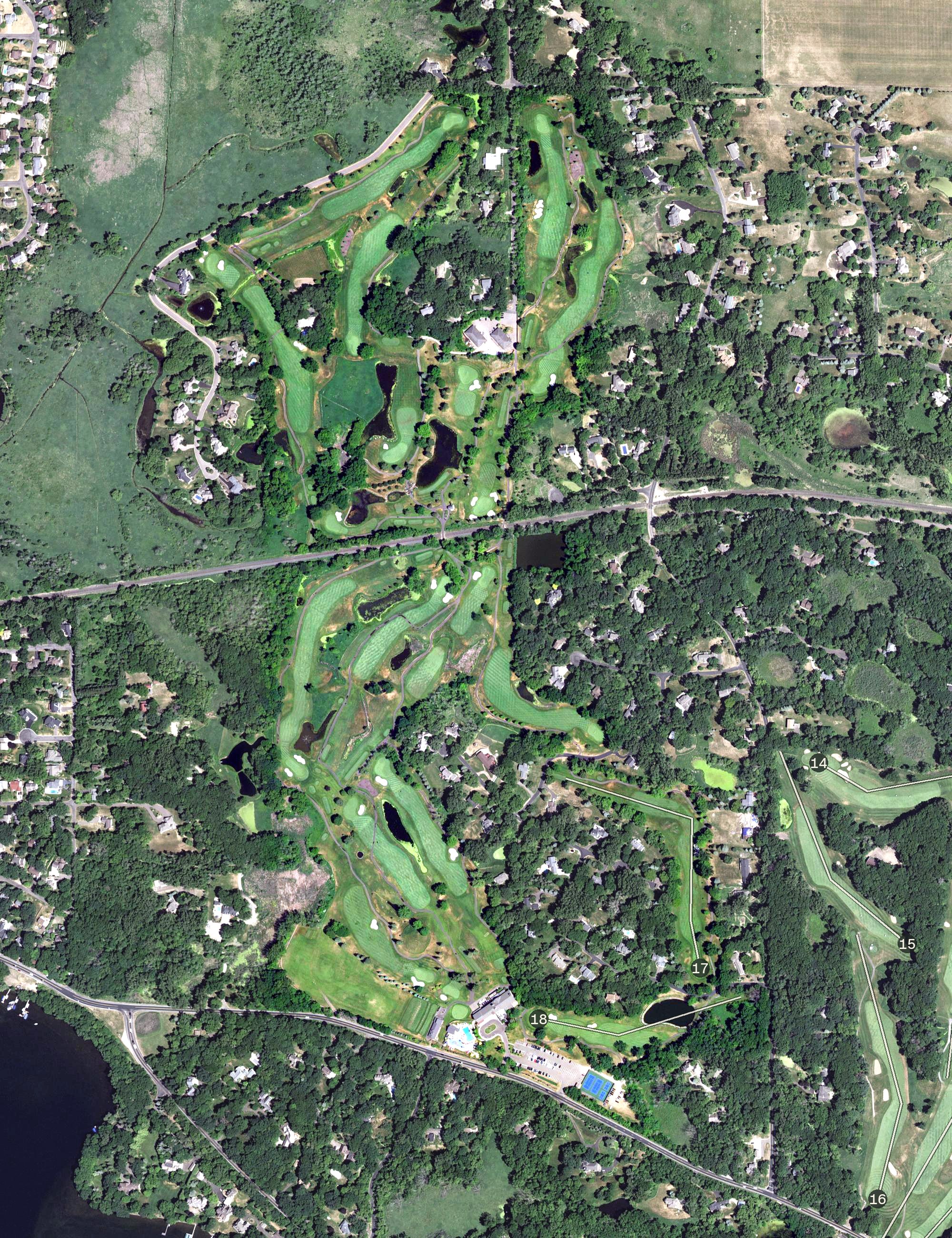 Aerial view of Dellwood Country Club, MN