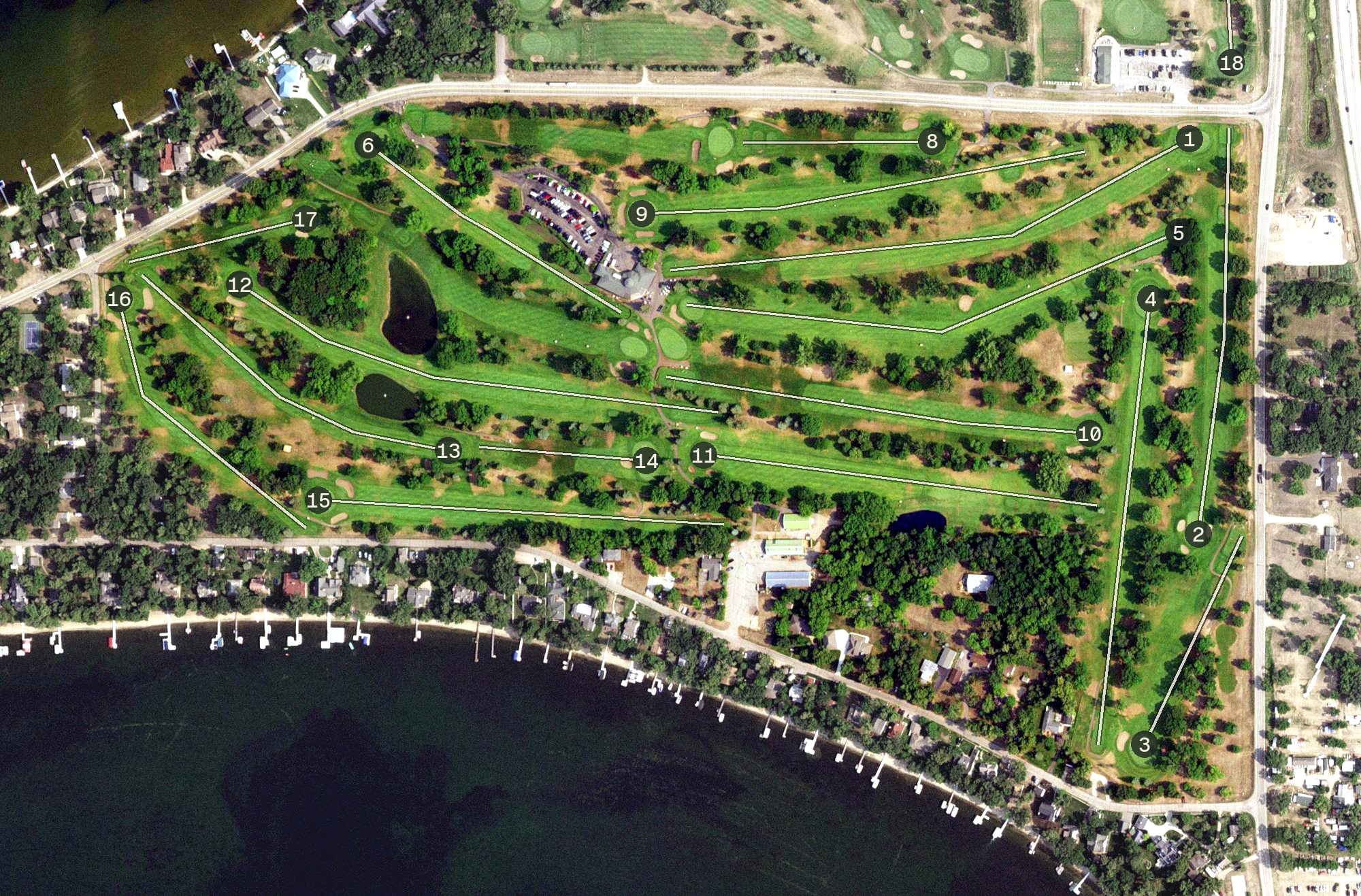 Aerial view of Detroit Country Club, MN