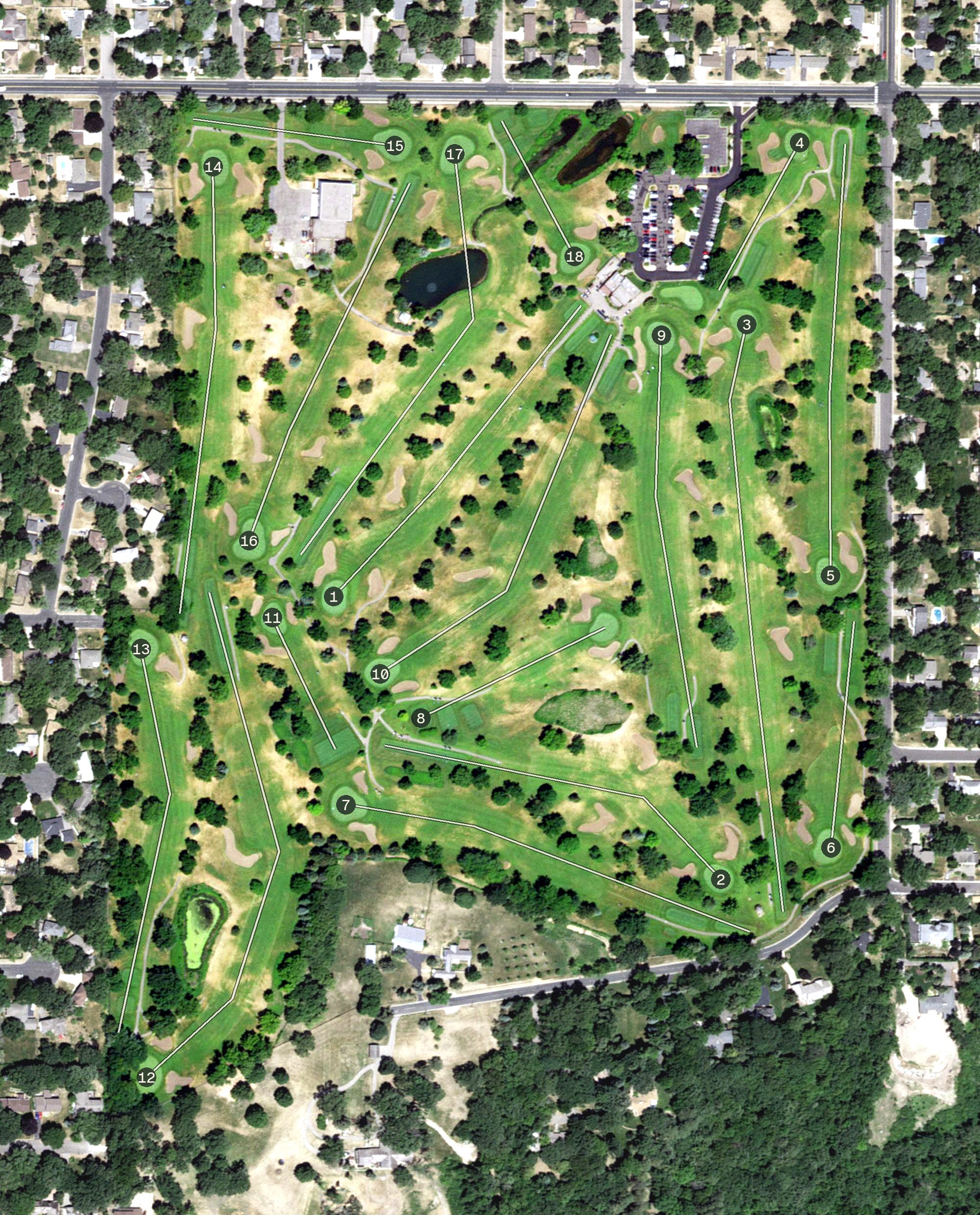 Aerial view of Dwan Golf Course, MN