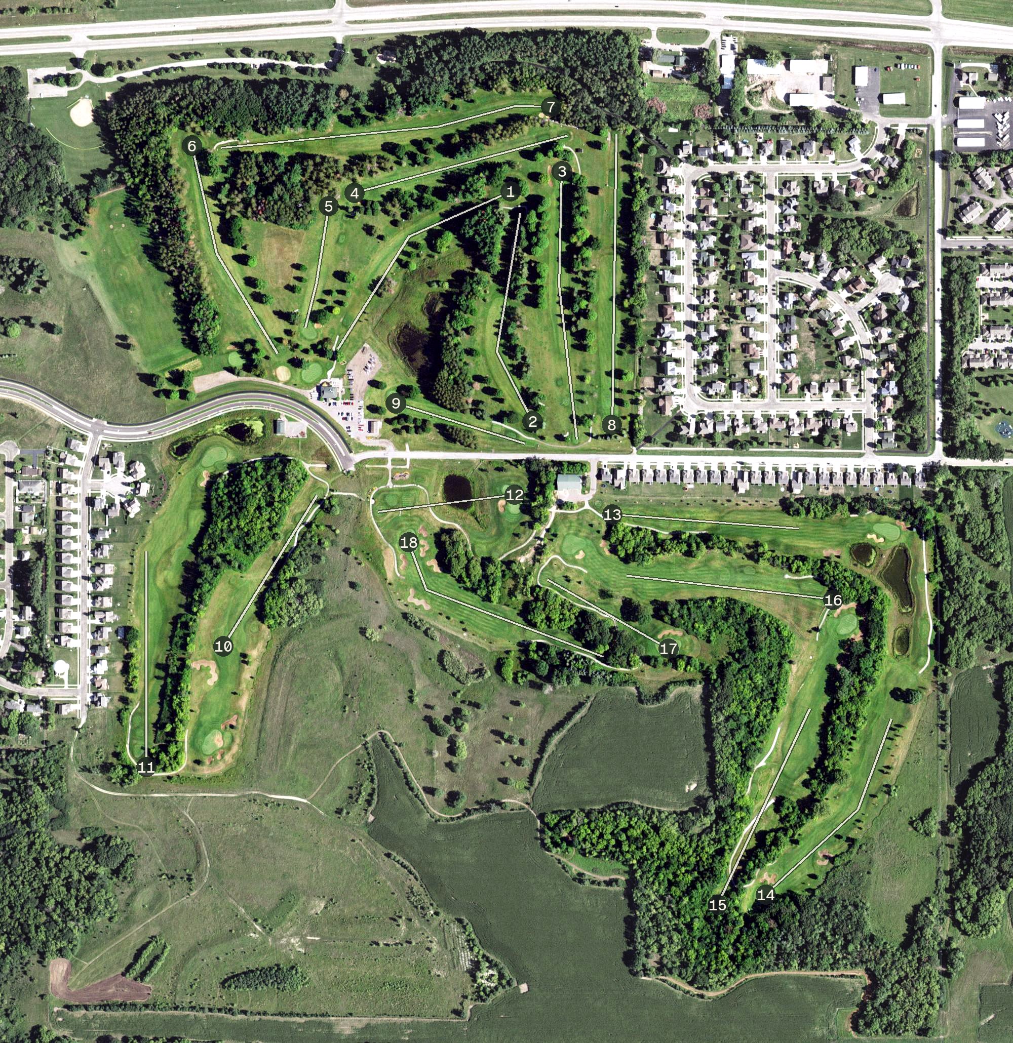 Aerial view of Eastwood Golf Club, MN