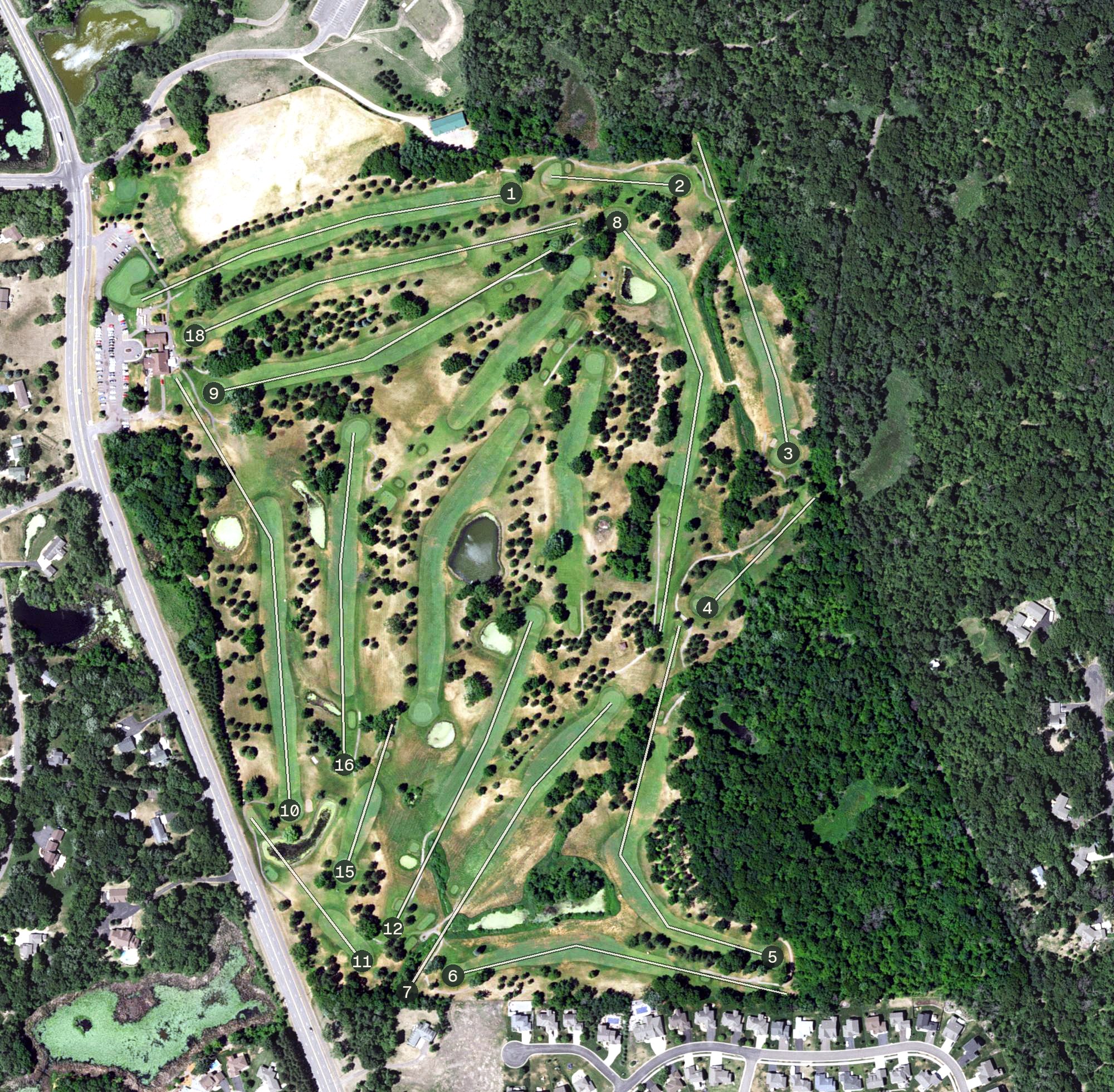 Aerial view of Elk River Golf Club, MN