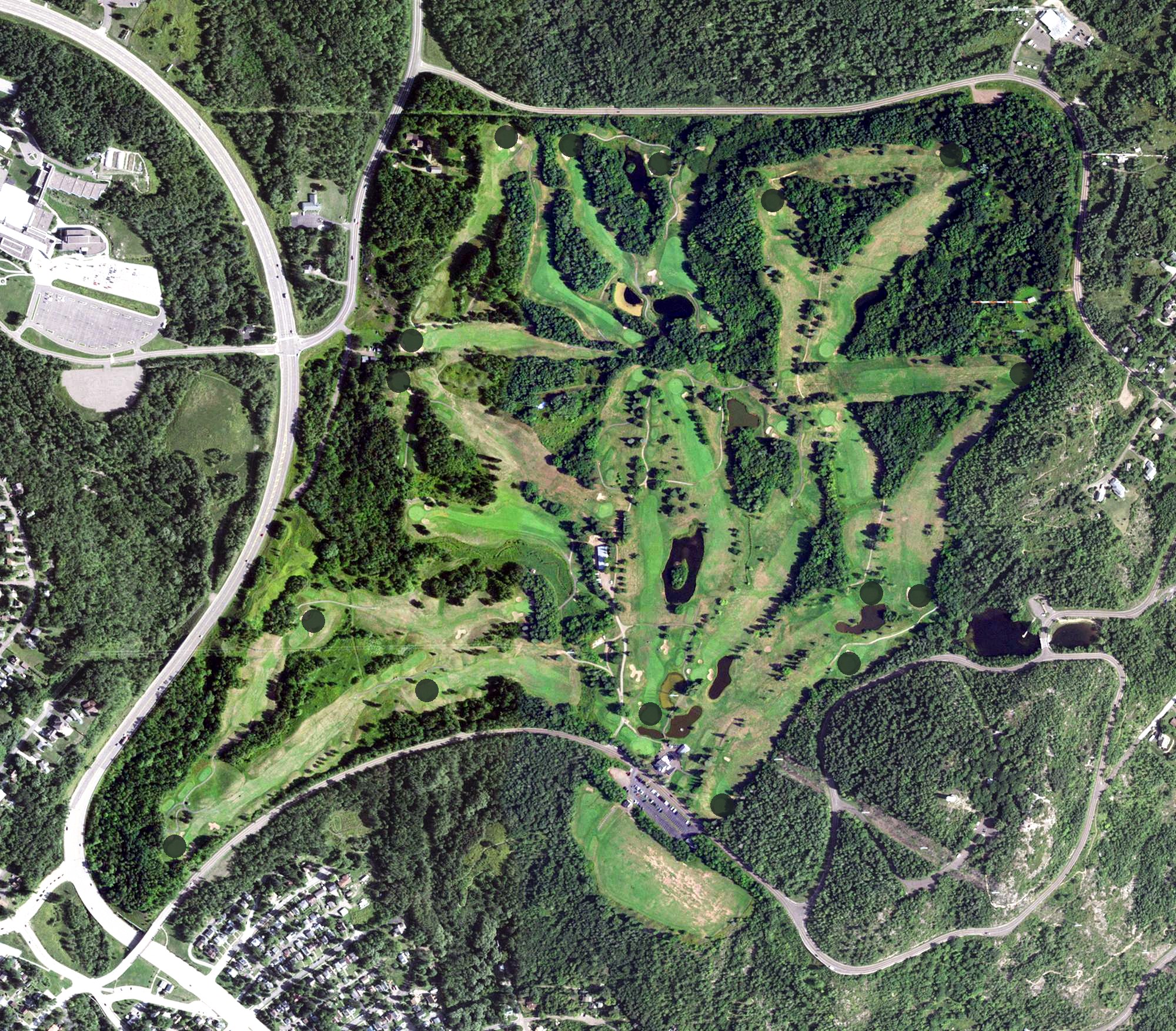 Aerial view of Enger Park Golf Course, MN