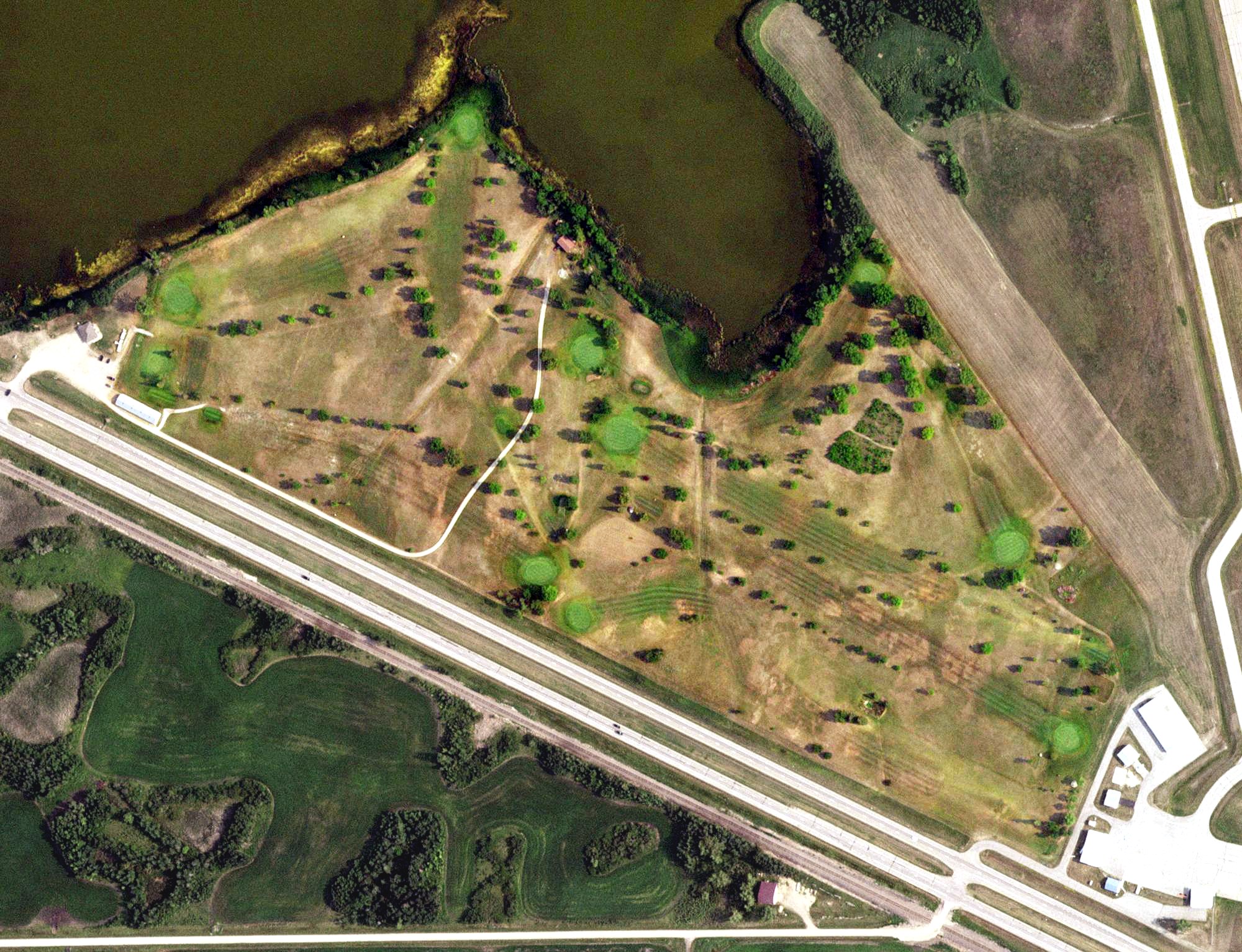 Aerial view of Fosston Golf Club, MN