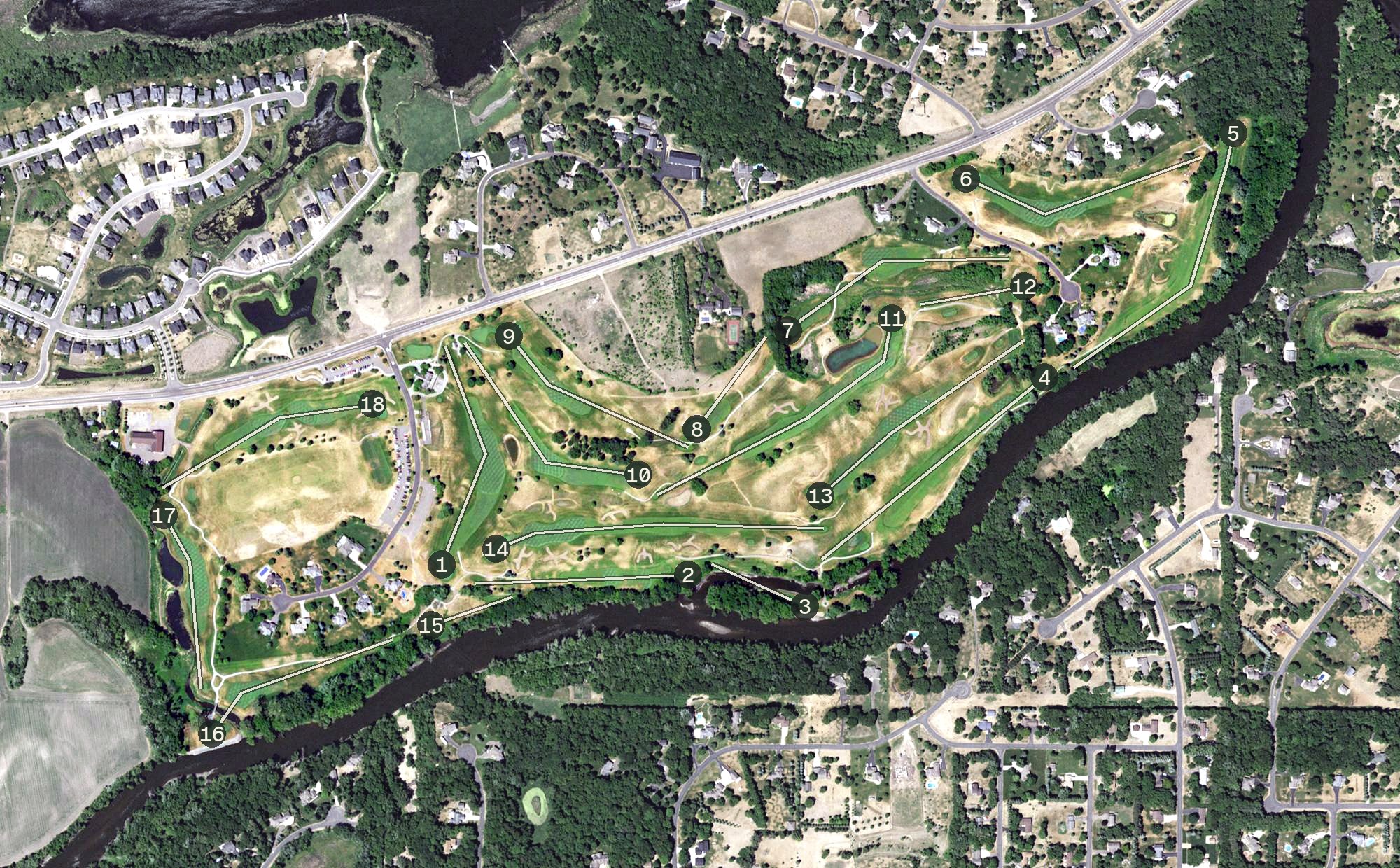 Aerial view of Fox Hollow Golf Course, MN