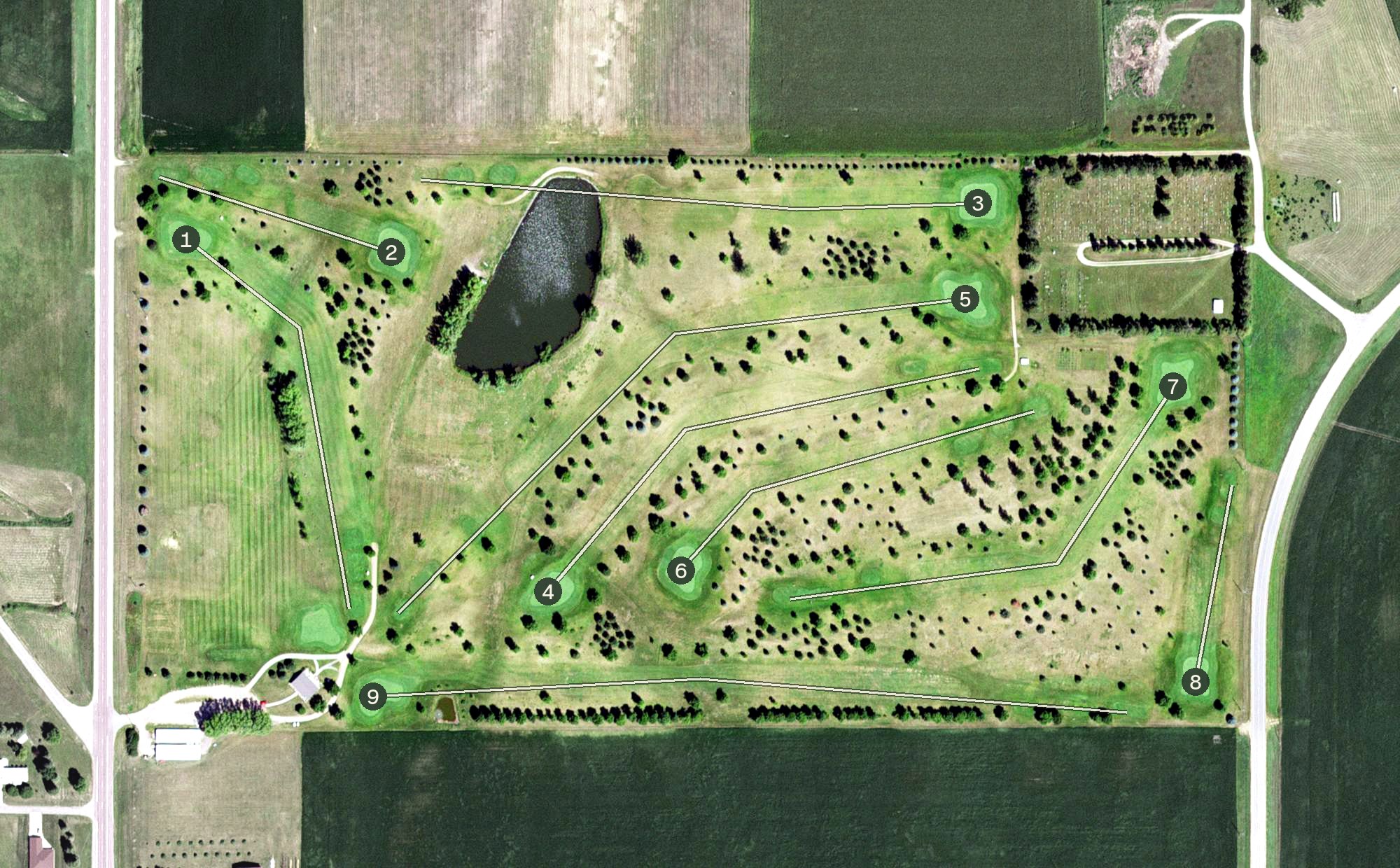 Aerial view of Fulda Town and Country Golf, MN
