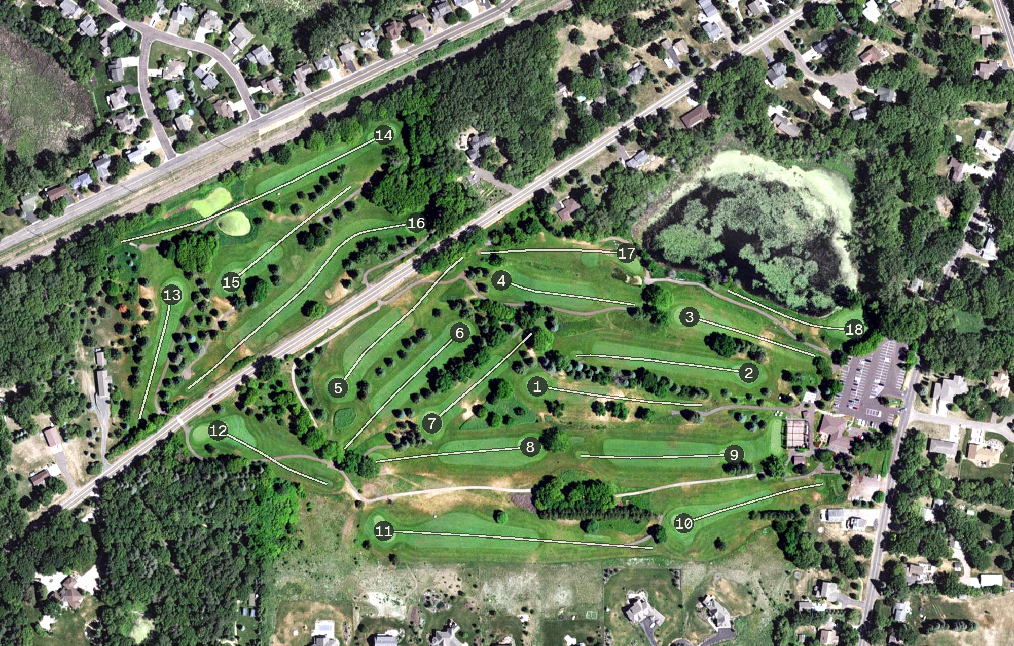 Aerial view of Gem Lake Hills Golf Course, MN