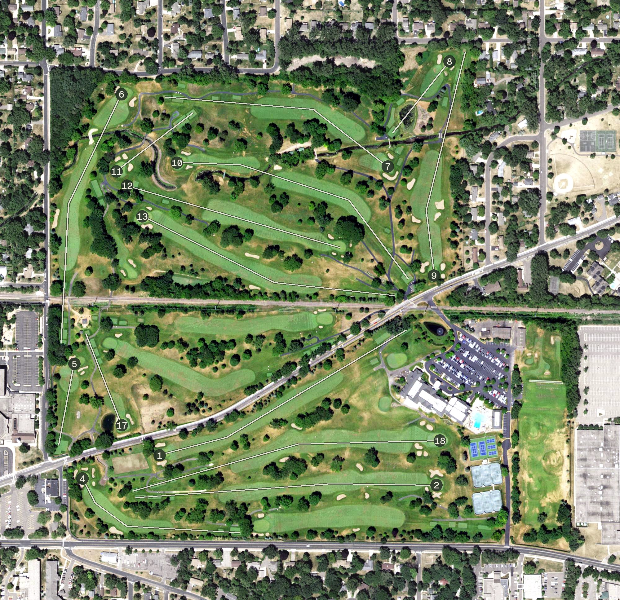 Aerial view of Golden Valley Country Club, MN