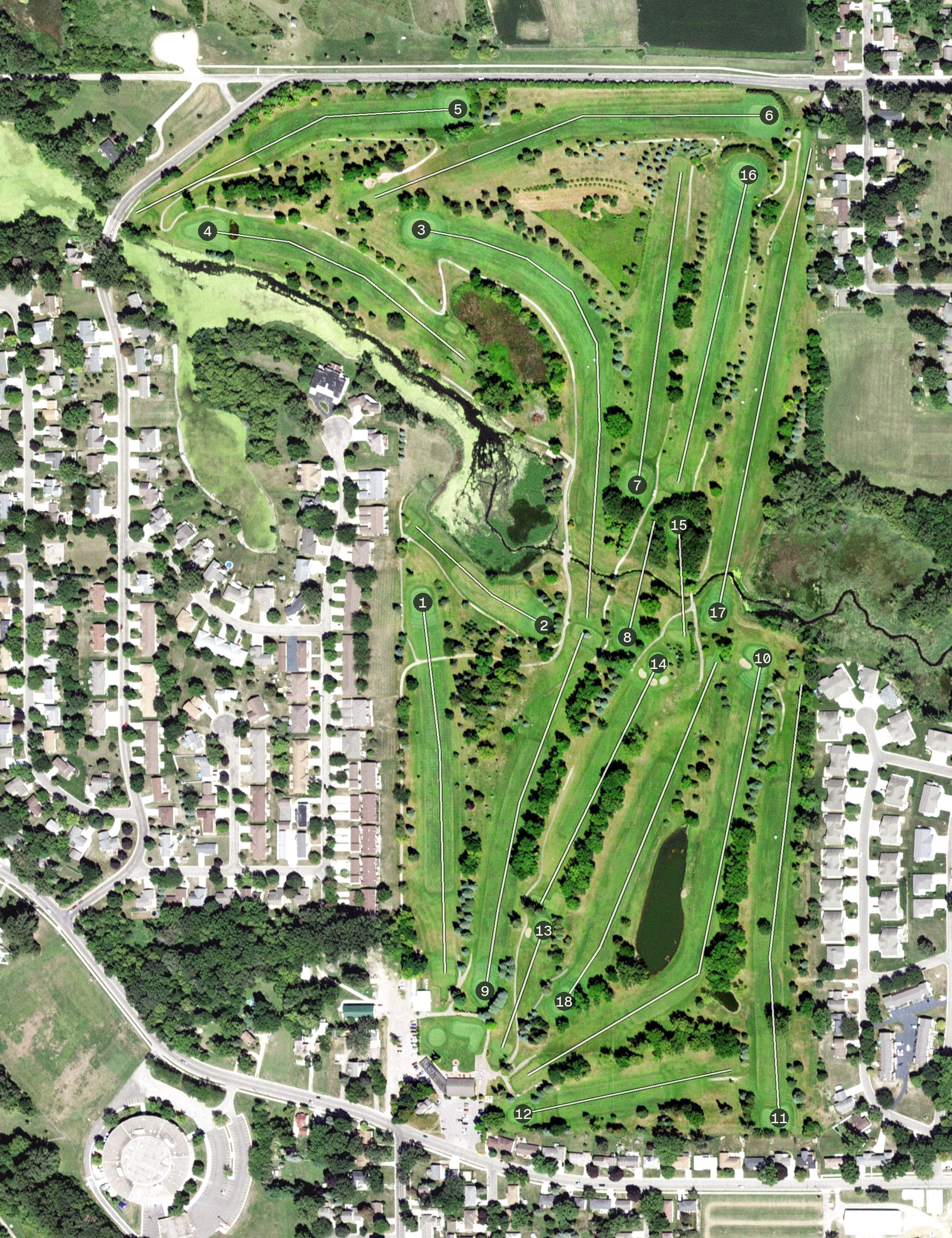 Aerial view of Green Lea Golf Course, MN