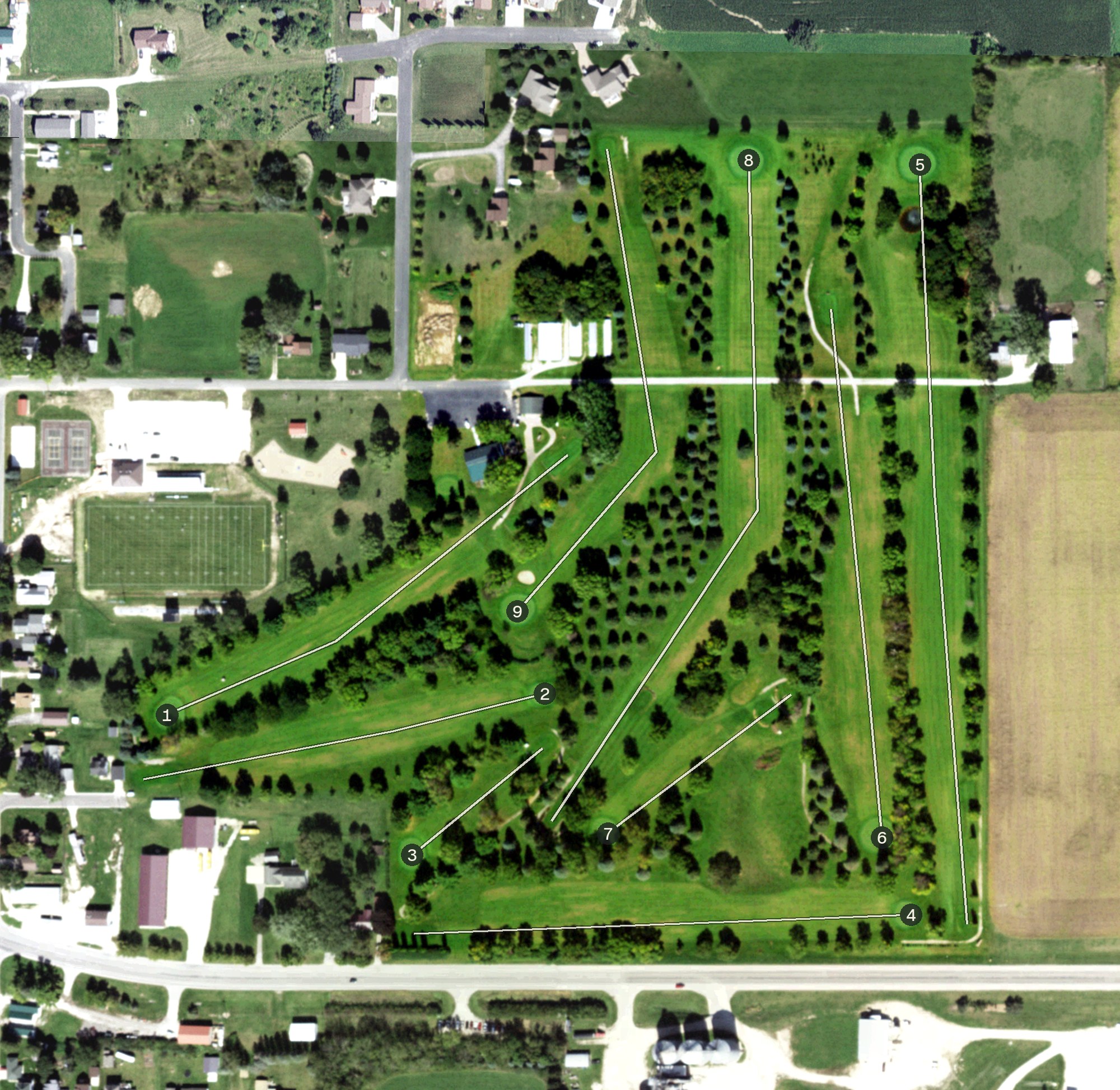 Aerial view of Harmony Golf Club, MN