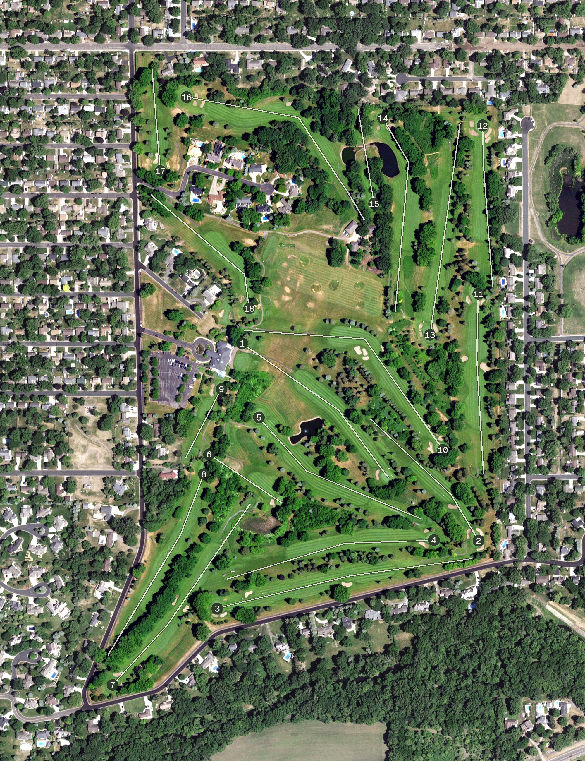 Aerial view of Hastings Country Club, MN