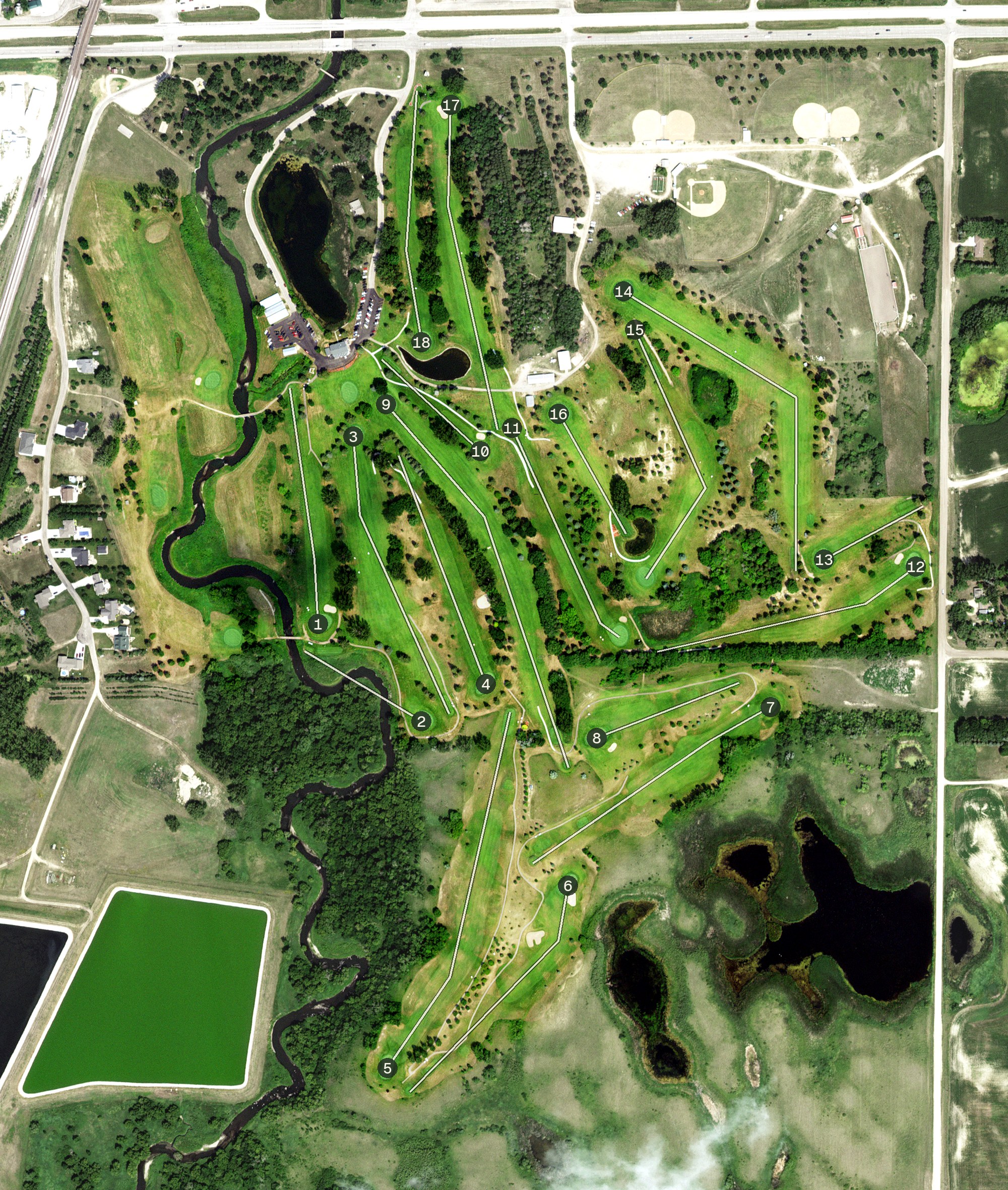 Aerial view of Hawley Golf and Country Club, MN