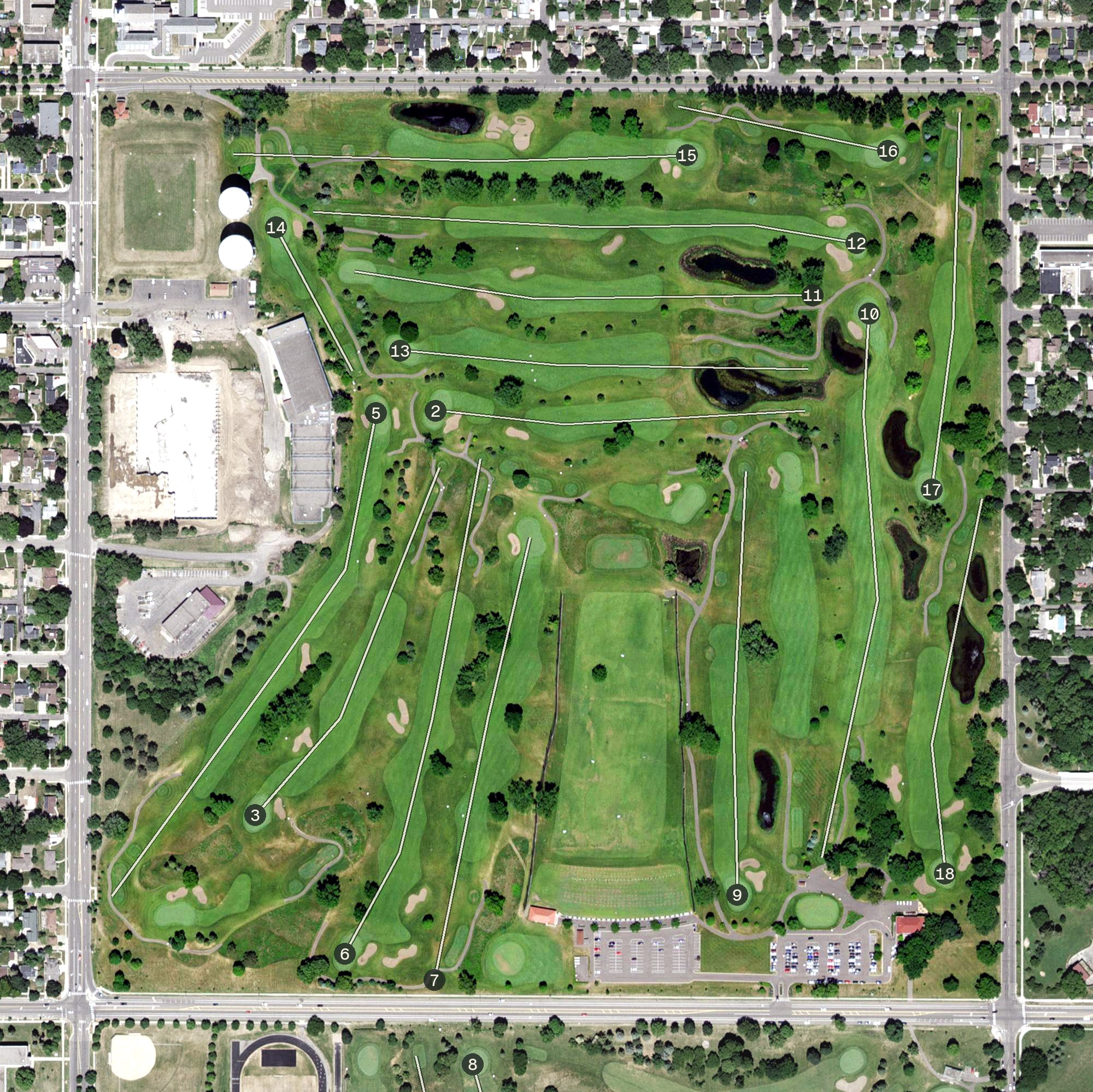 Aerial view of Highland National Golf Course, MN