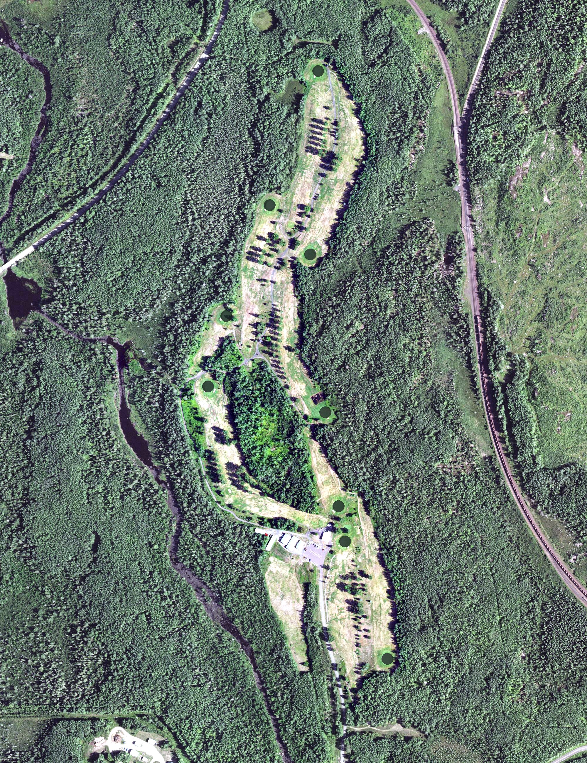 Aerial view of Hoyt Lakes Municipal Golf Course, MN