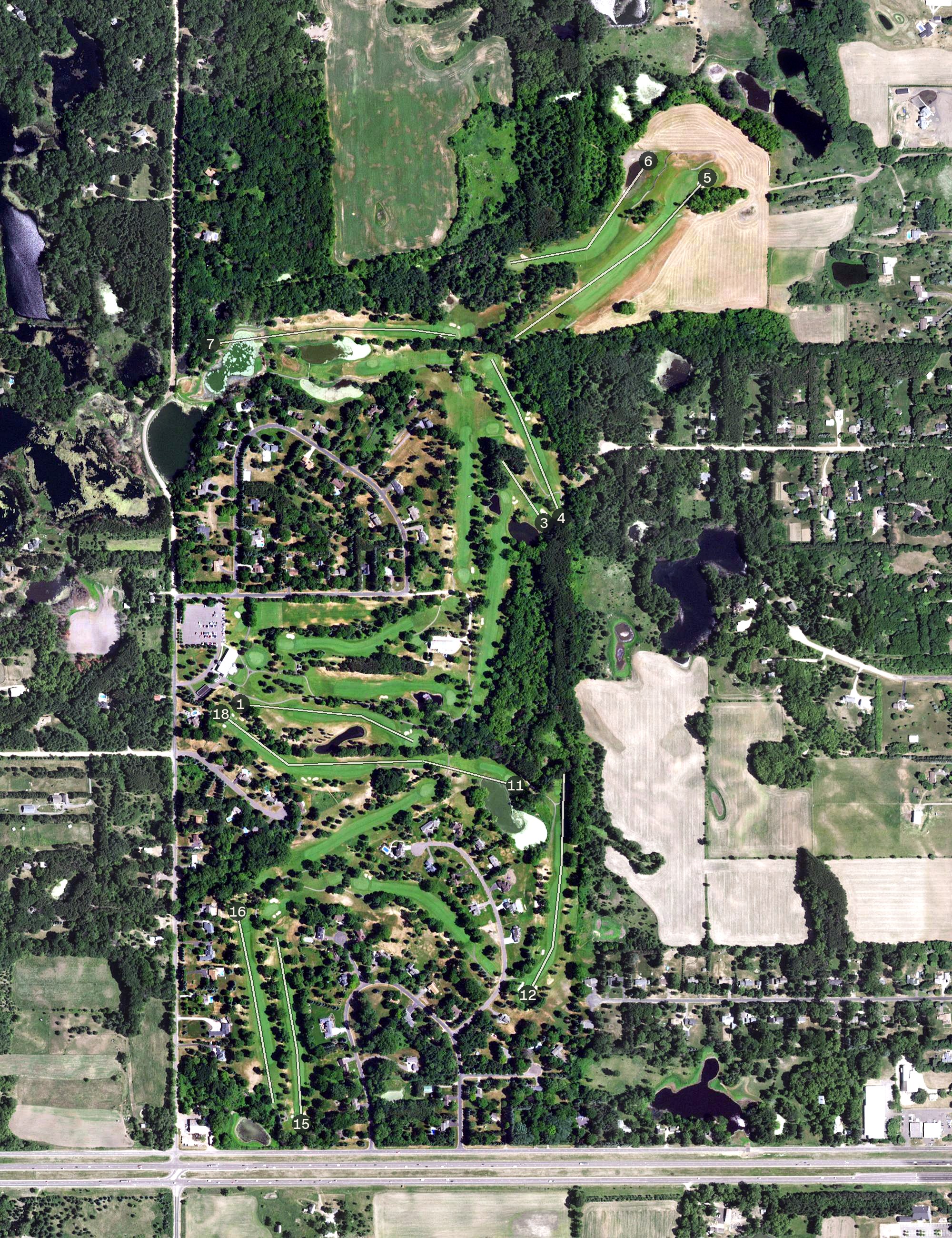 Aerial view of Indian Hills Golf Club, MN