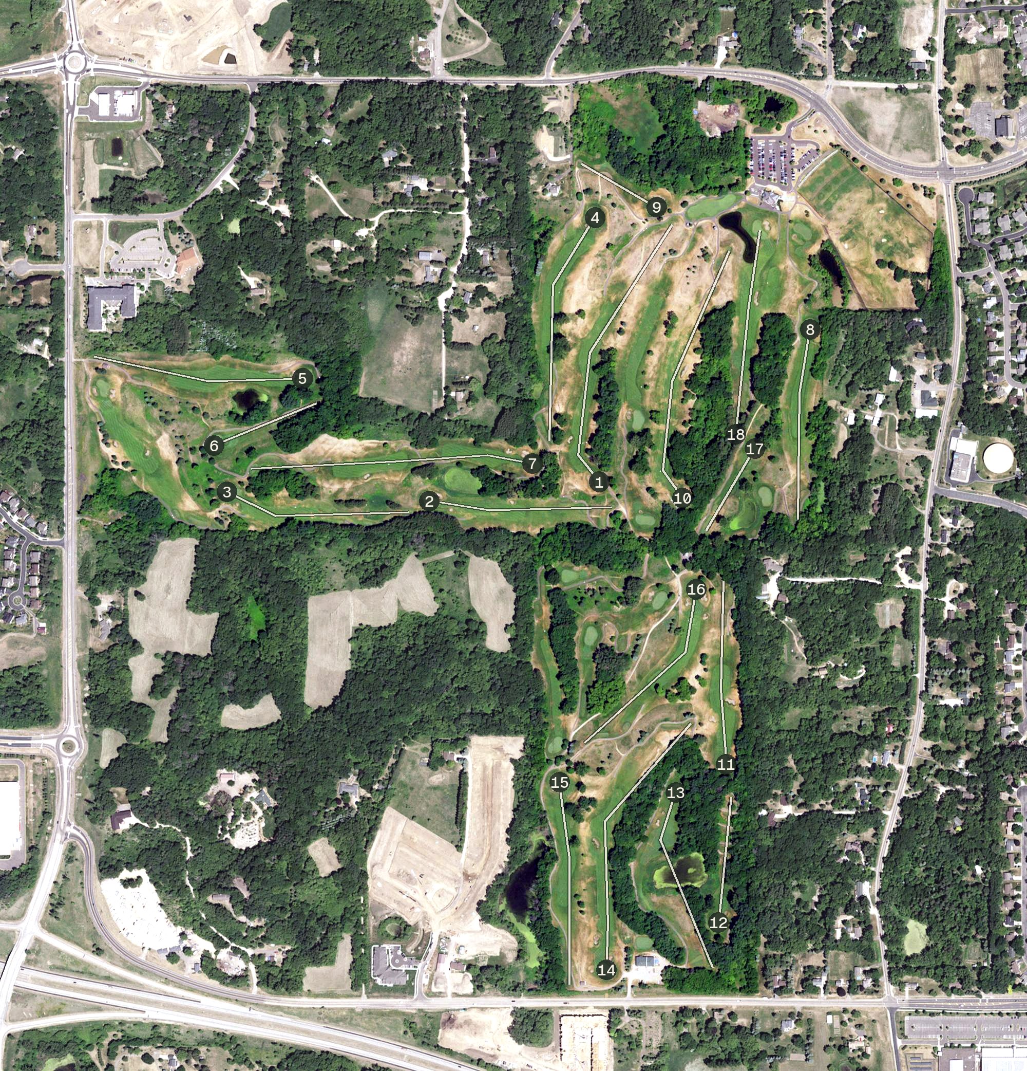 Aerial view of Inver Wood Golf Course, MN