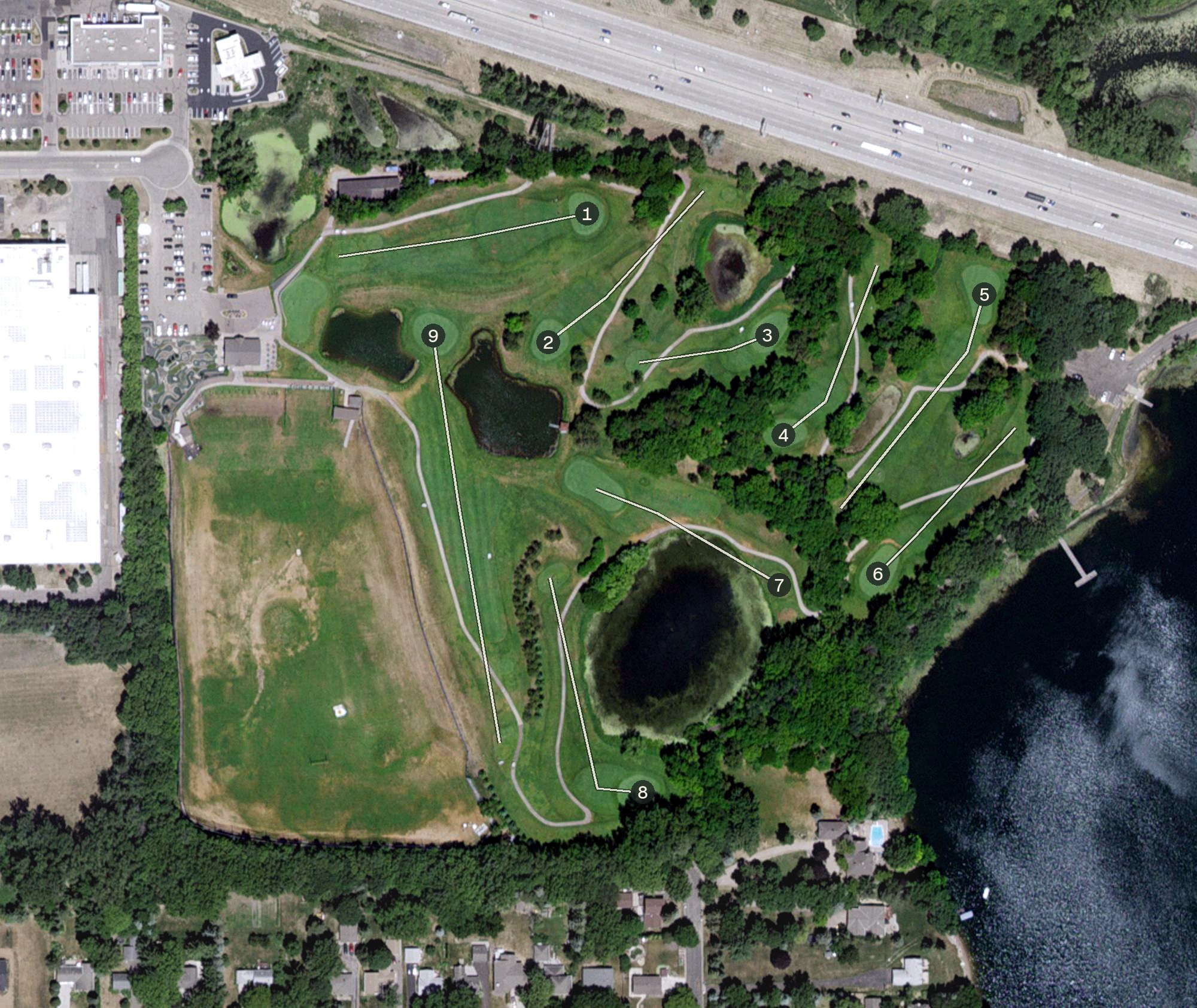 Aerial view of Island Lake Golf, MN