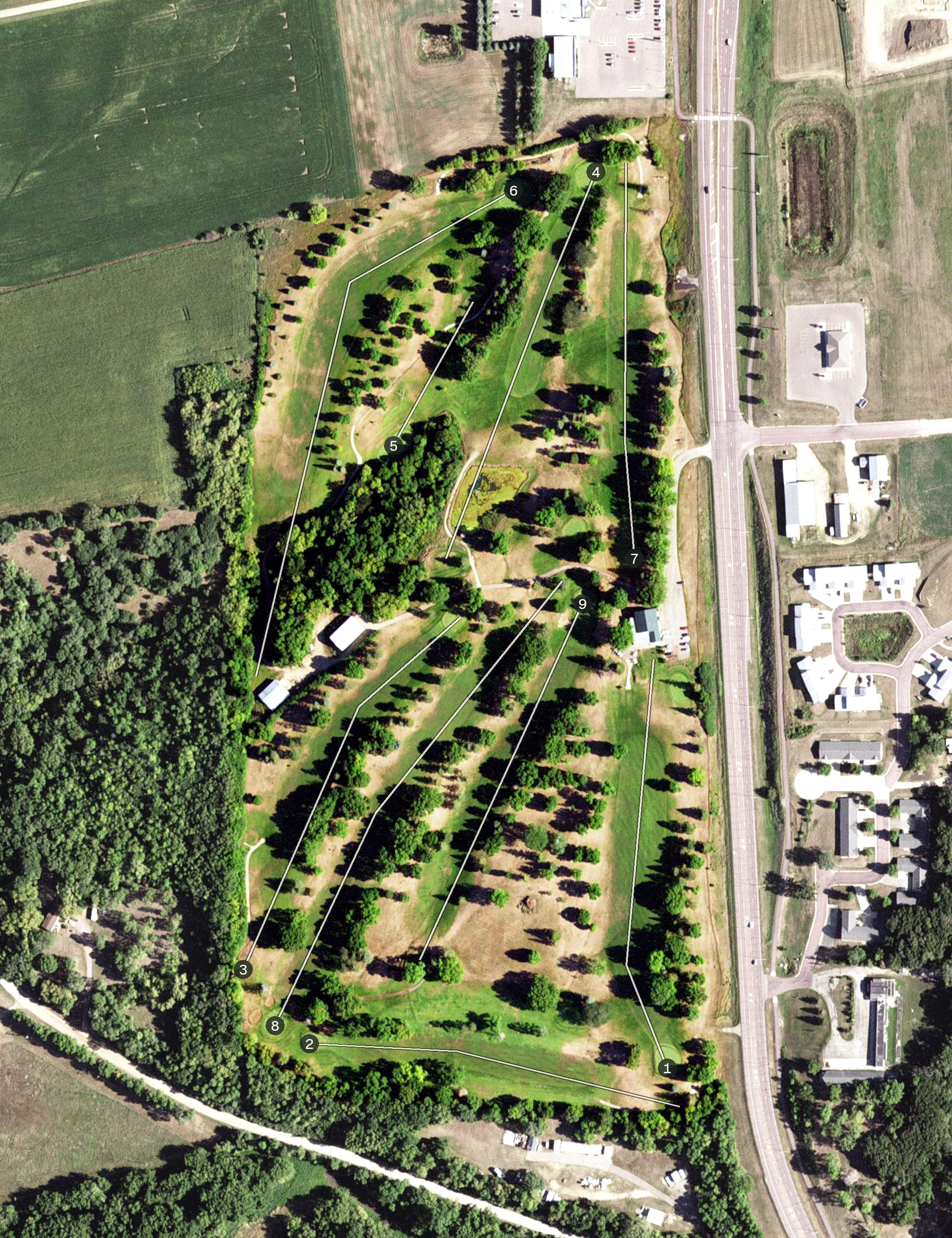 Aerial view of Jackson Golf Club, MN