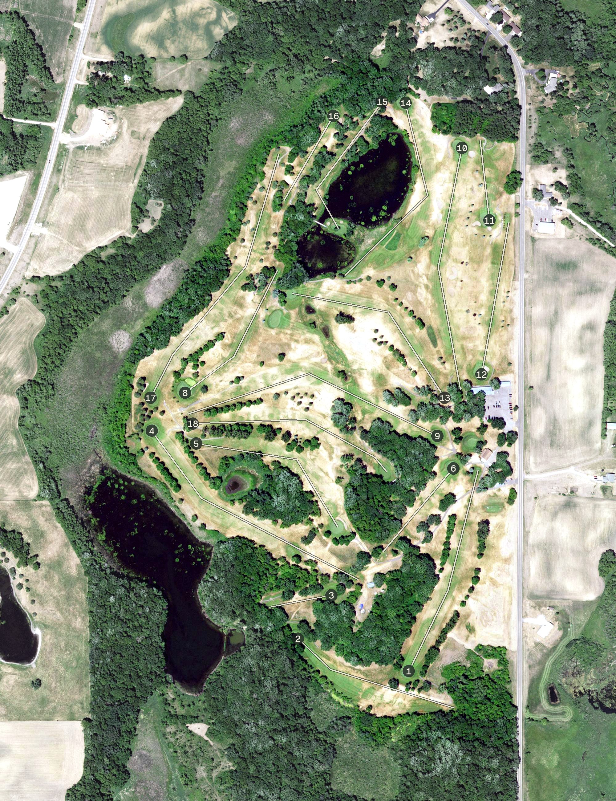 Aerial view of Kimball Golf Club, MN