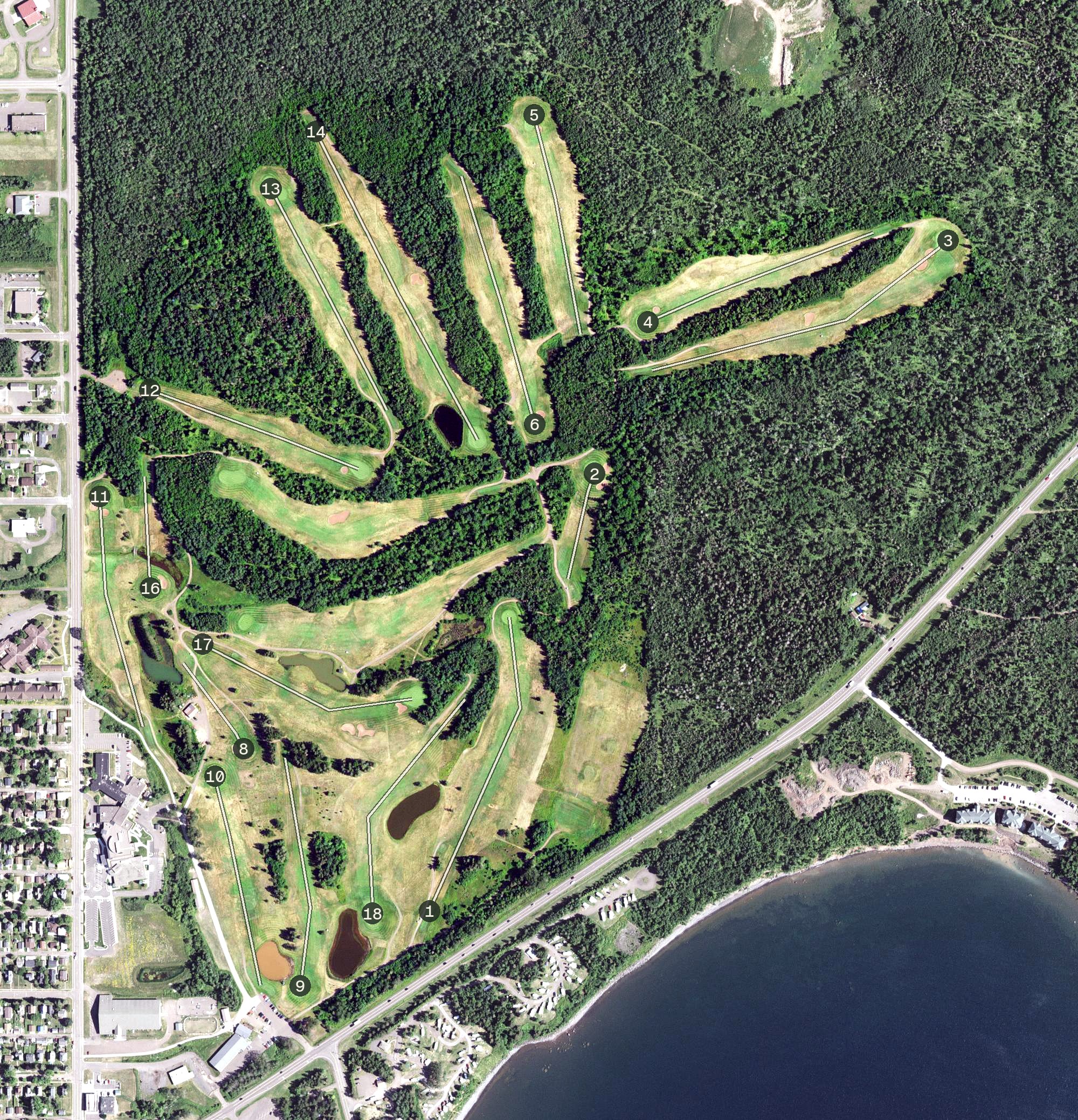 Aerial view of Lake View National Golf Course, MN