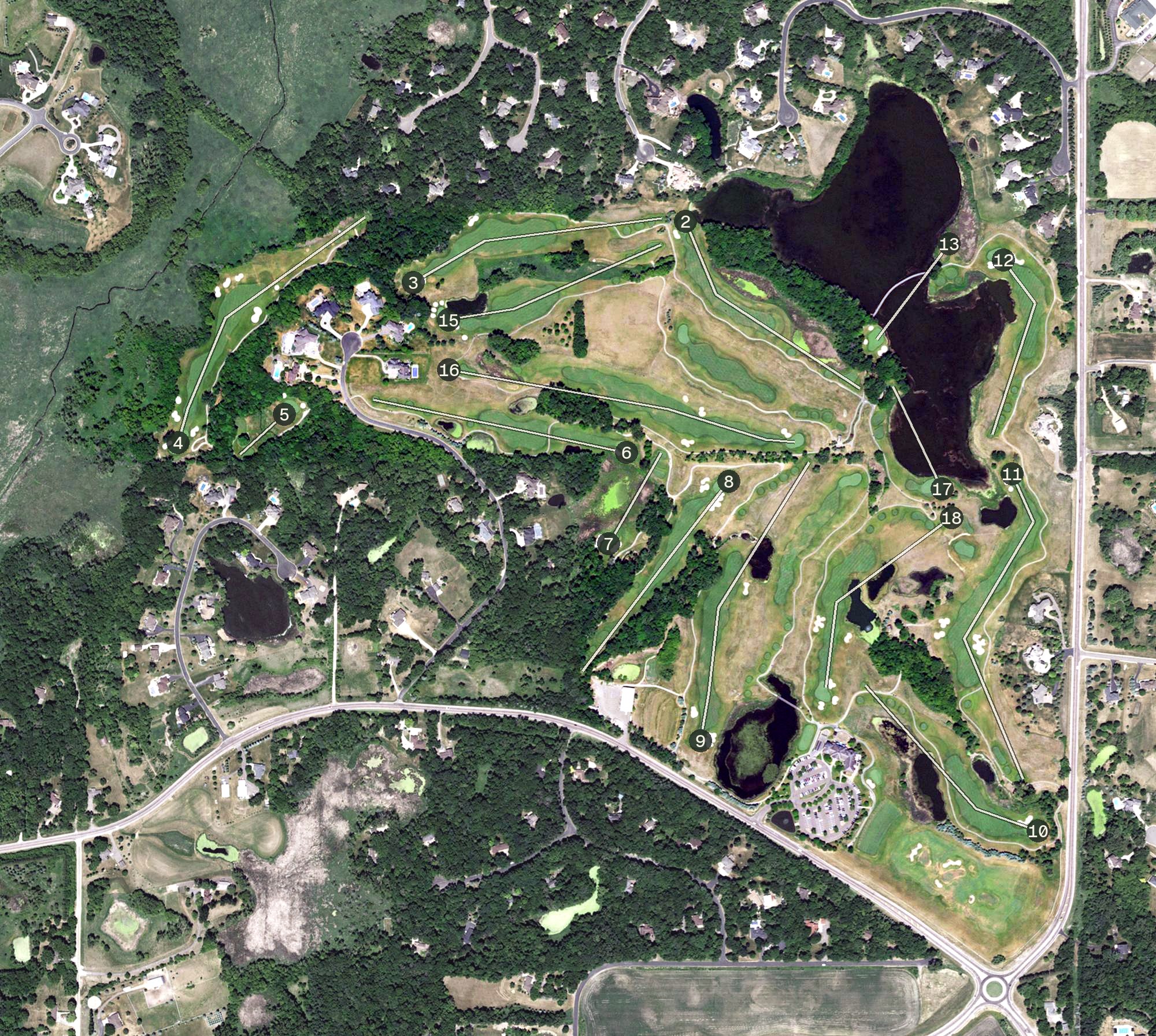 Aerial view of Legends Golf Club, MN