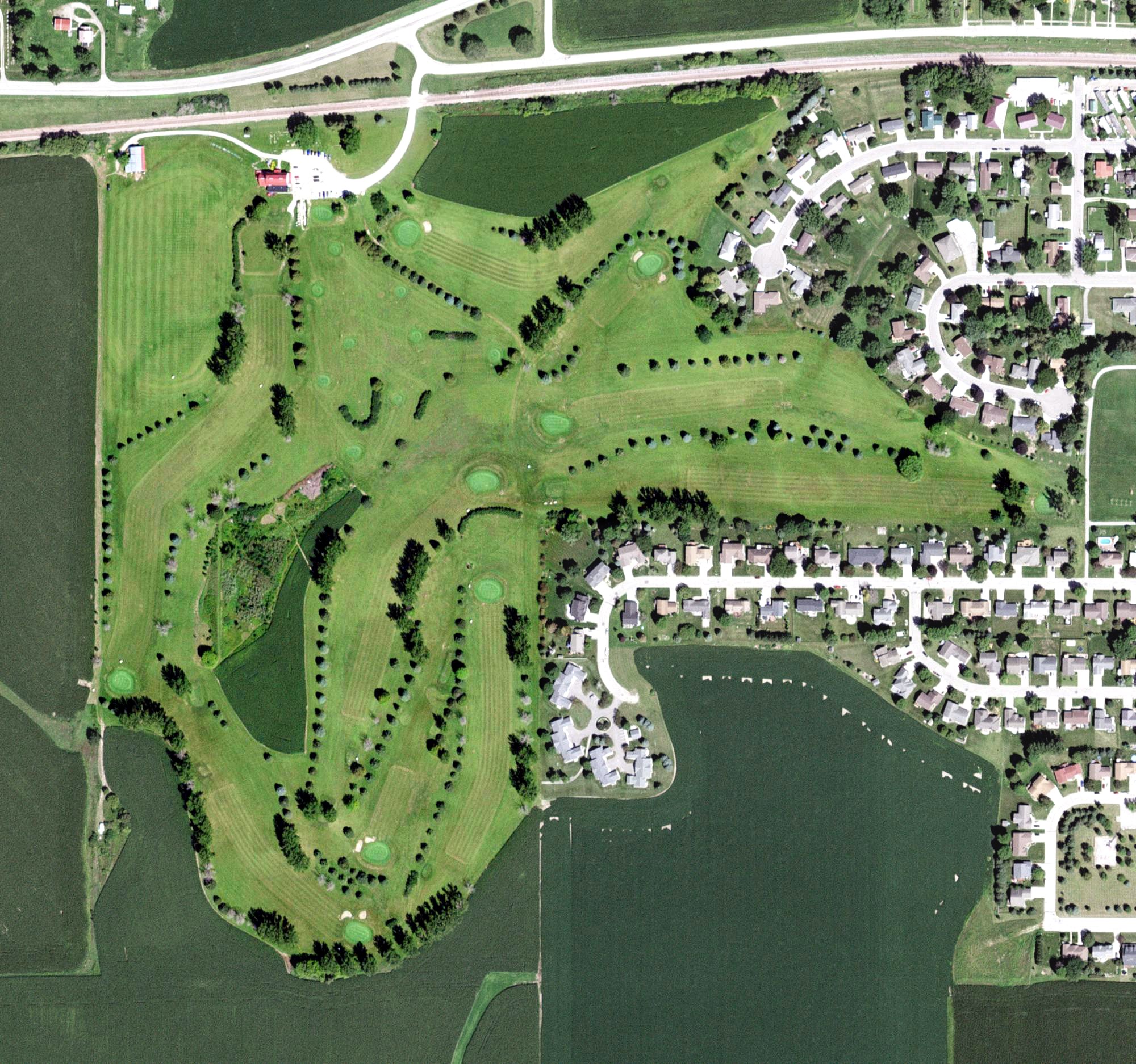 Aerial view of Lewiston Golf & Country Club, MN