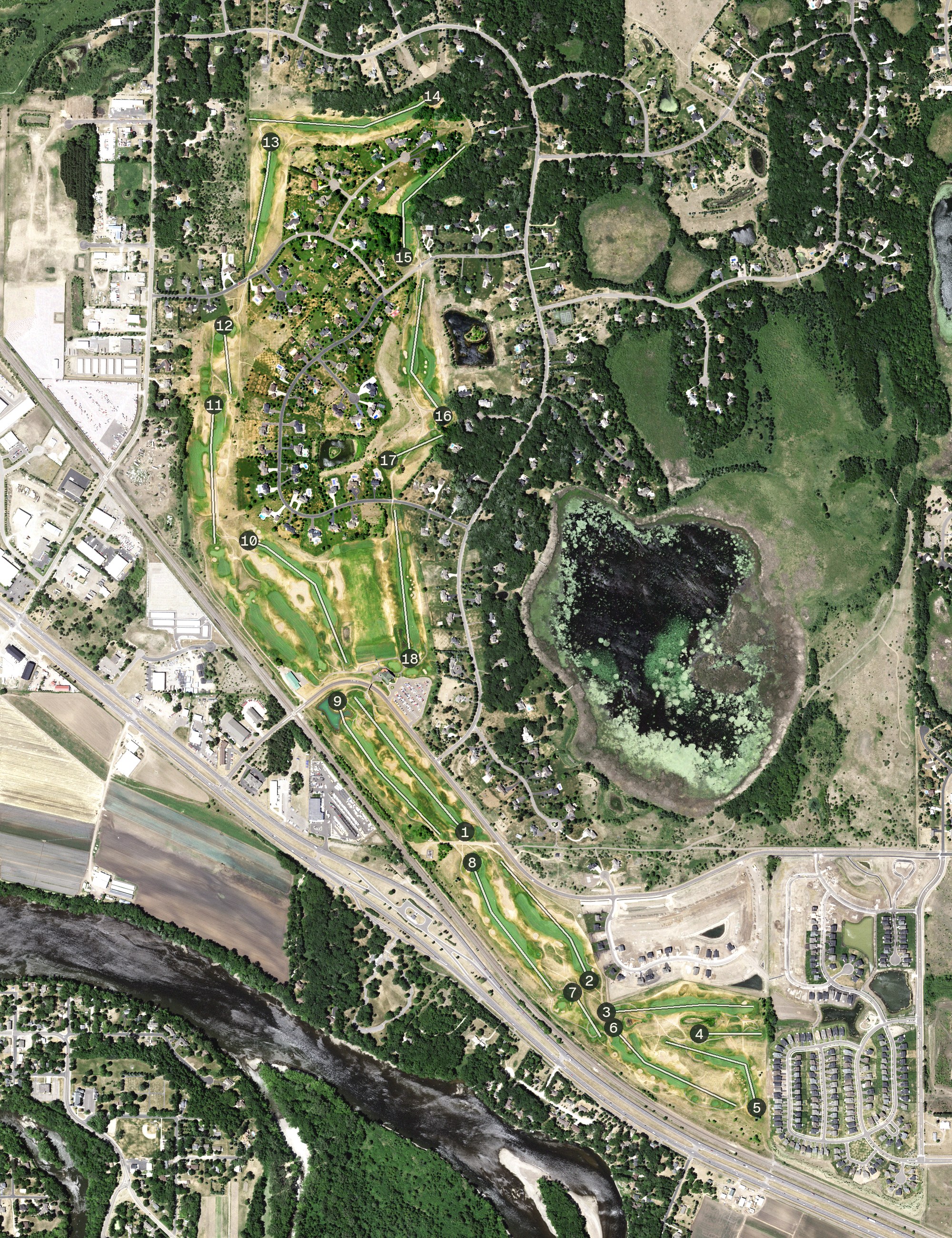 Aerial view of Links at Northfork, MN