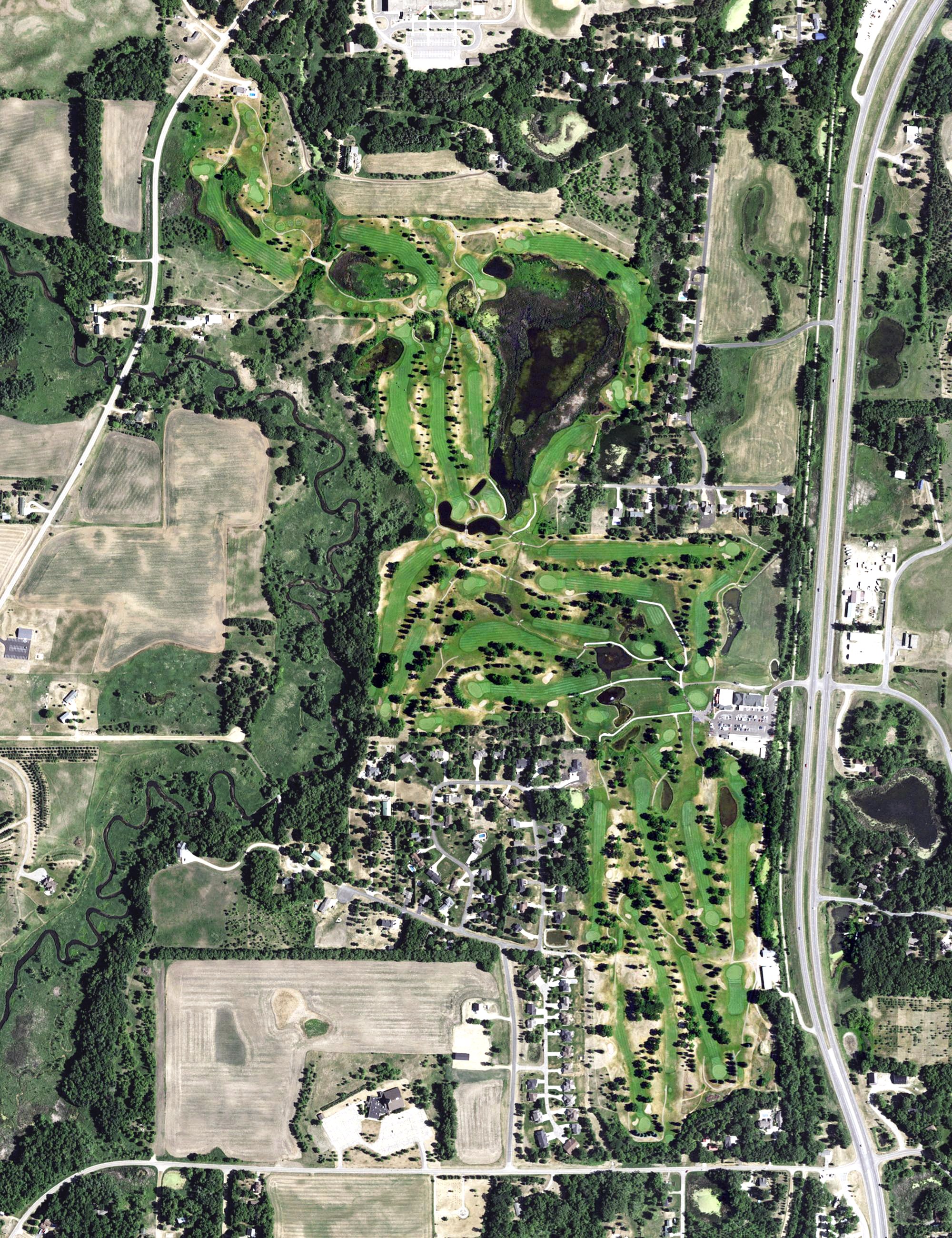 Aerial view of Little Crow Country Club, MN