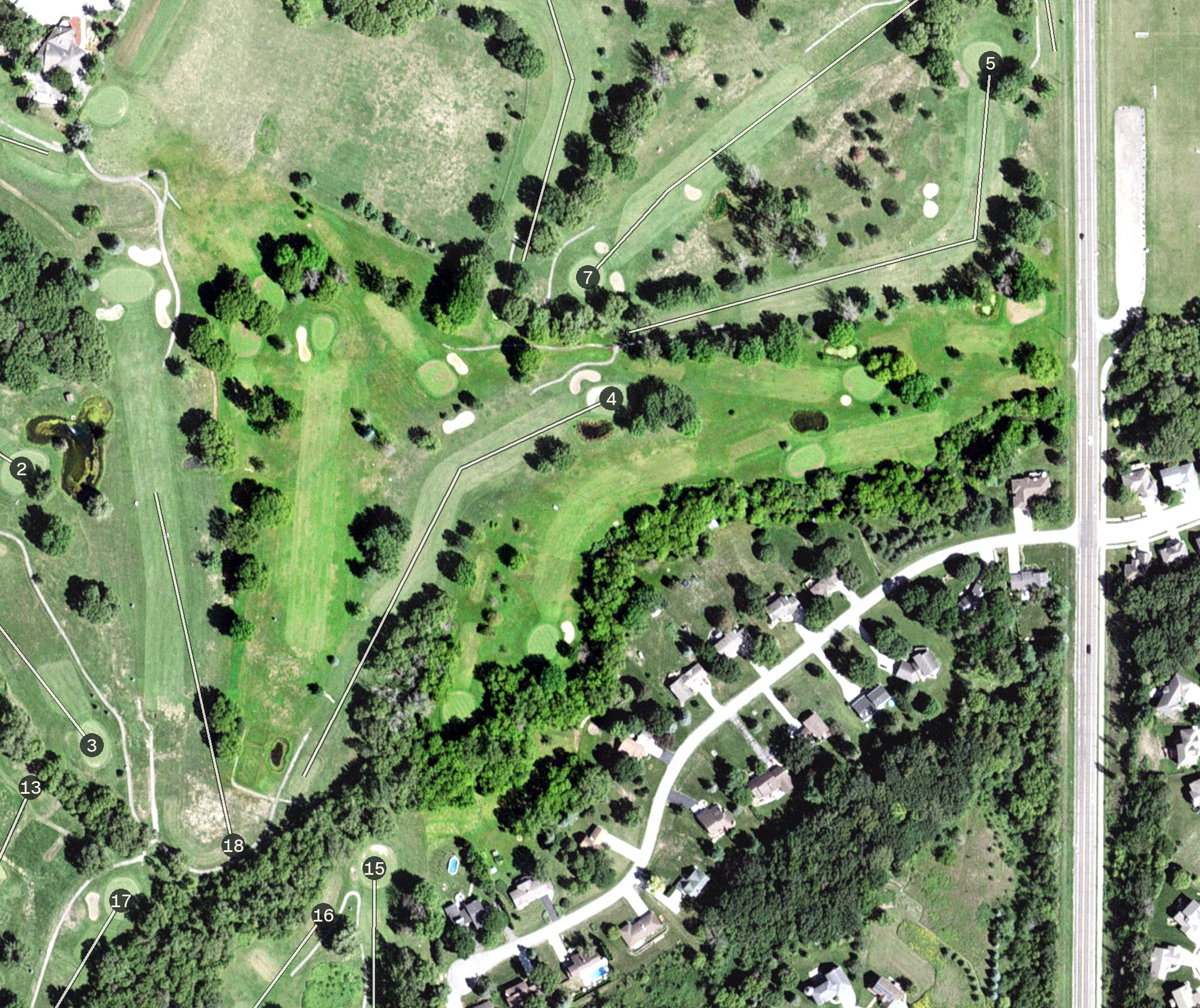 Aerial view of Little Willow Executive Course, MN