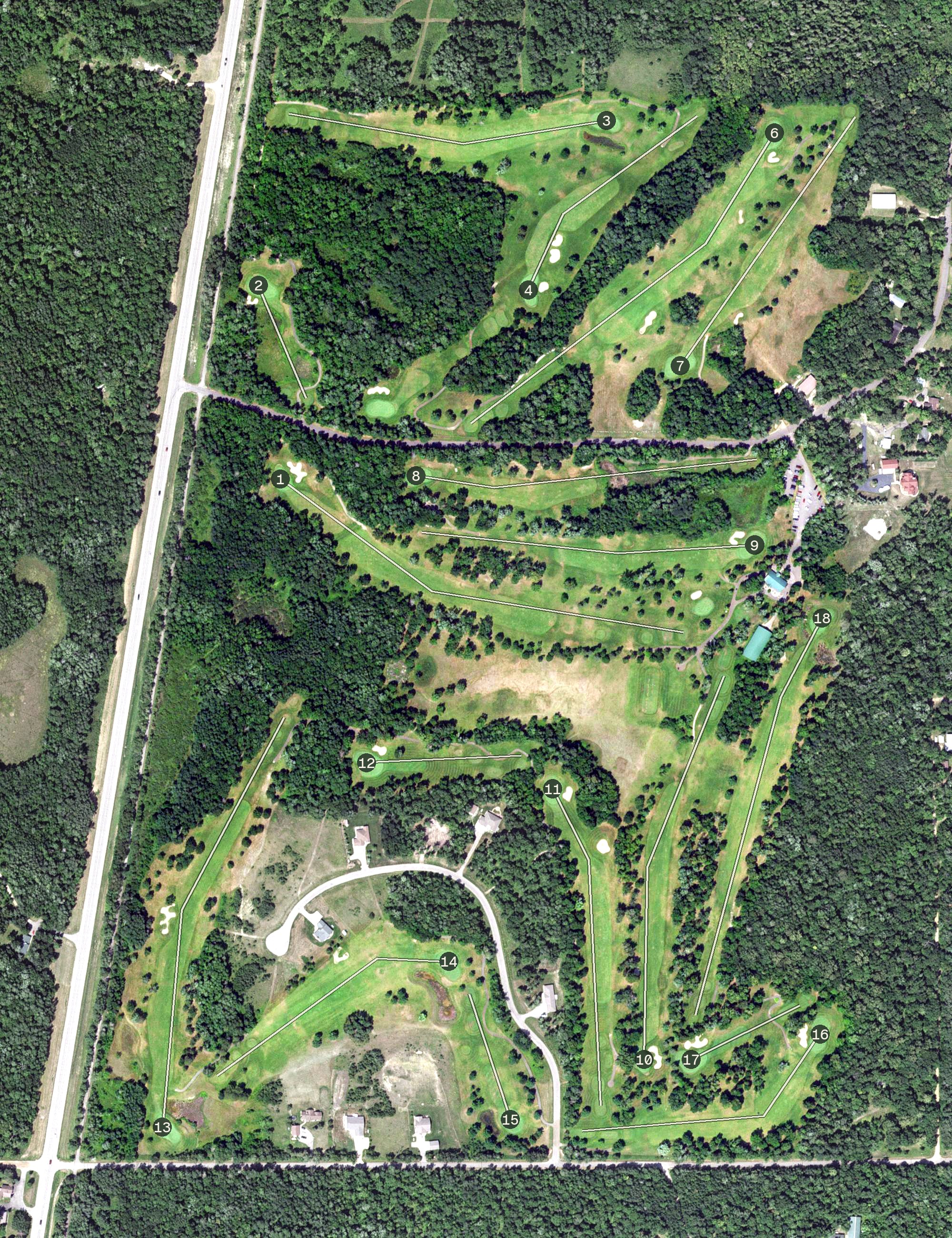 Aerial view of Long Bow Golf Club, MN