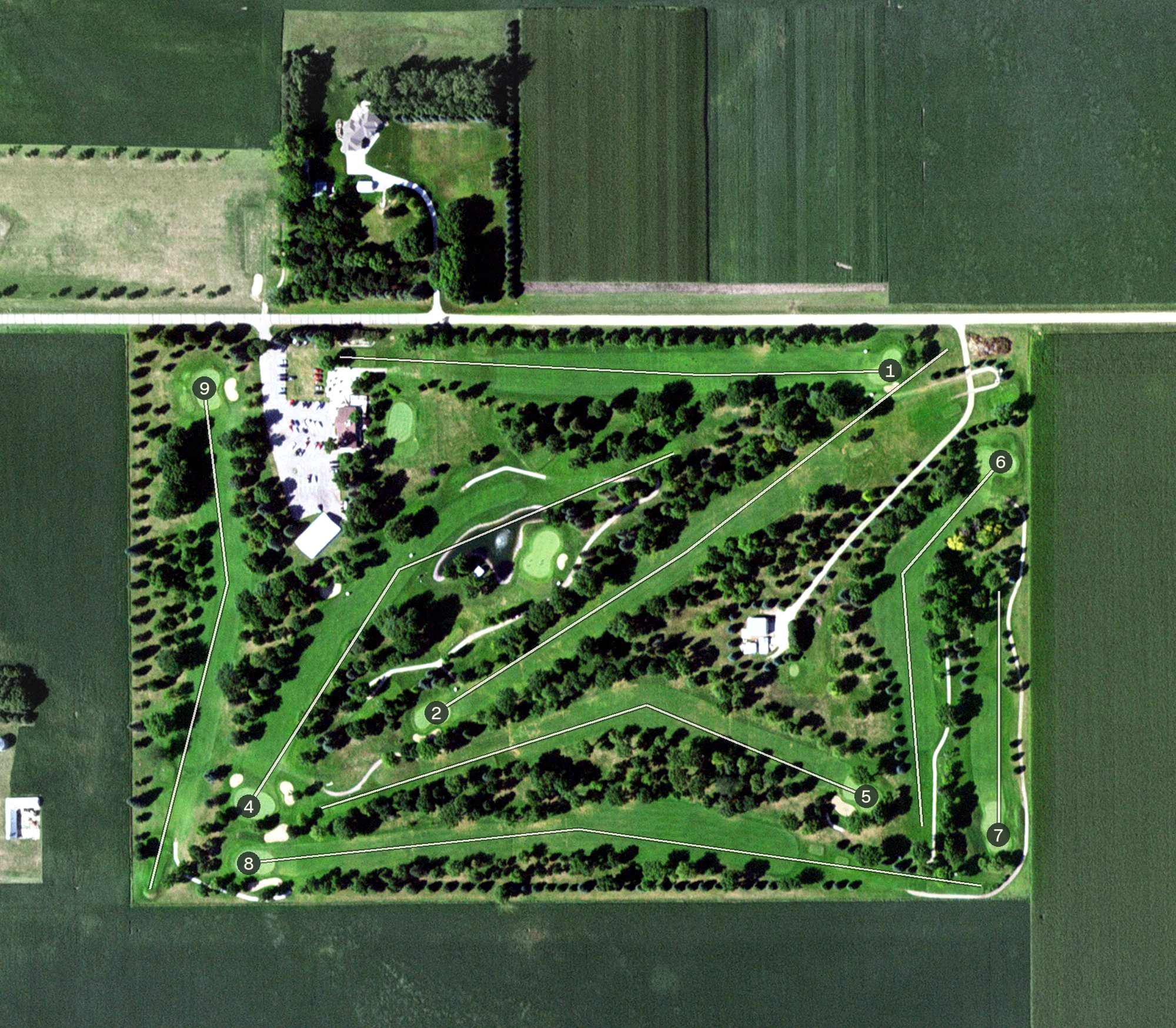 Aerial view of Luverne Country Club, MN