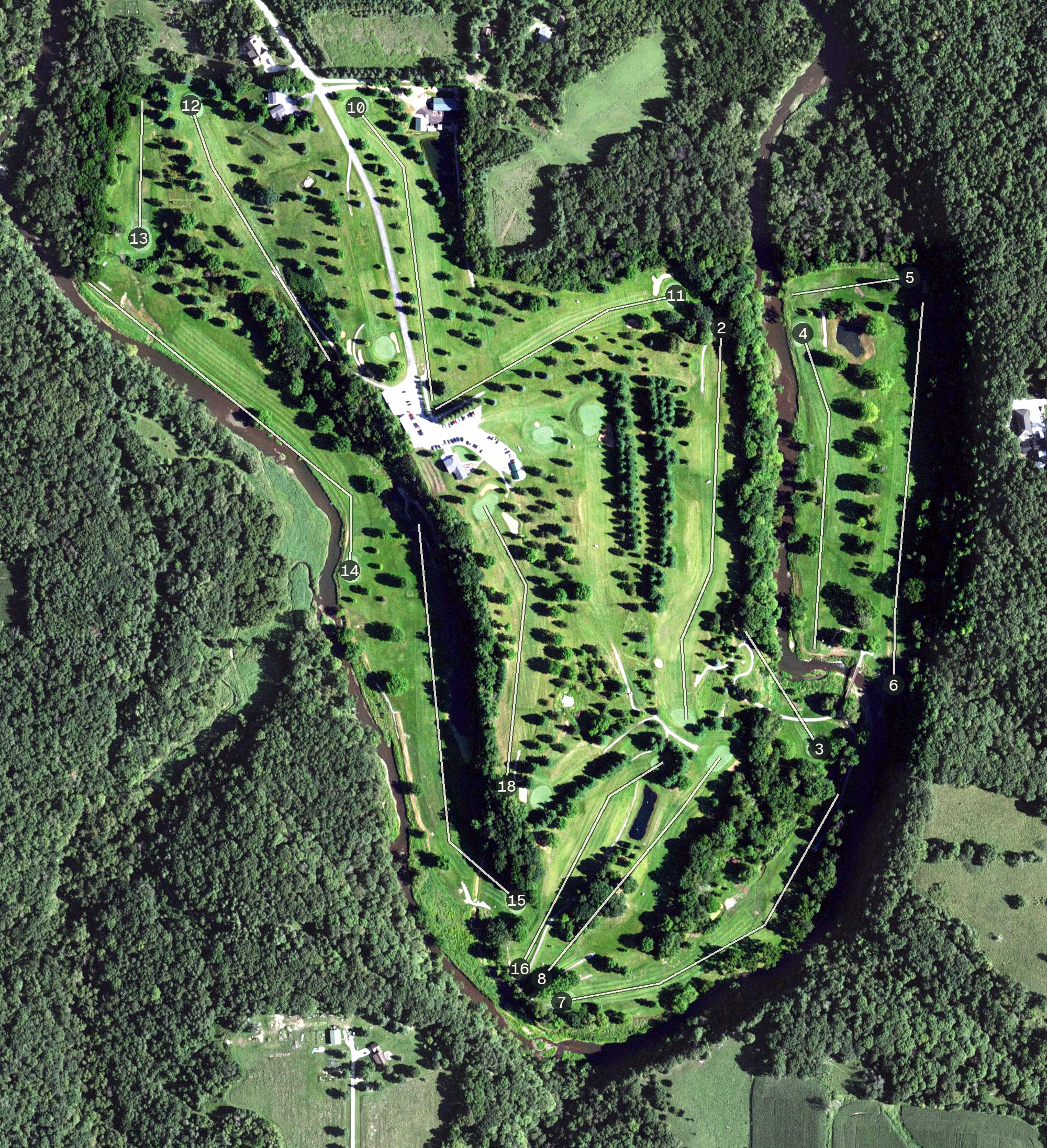 Aerial view of Maple Valley Golf & Country Club, MN