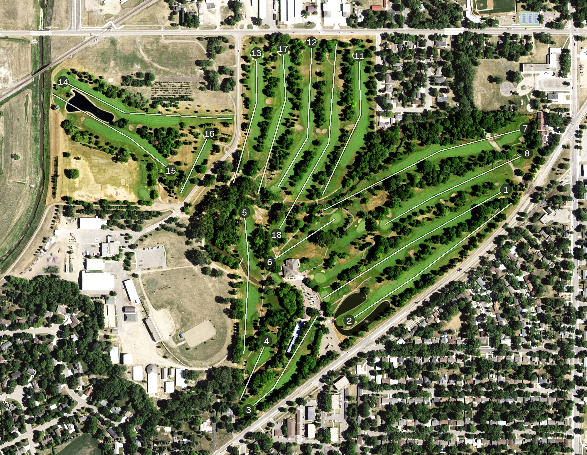Aerial view of Marshall Golf Club, MN