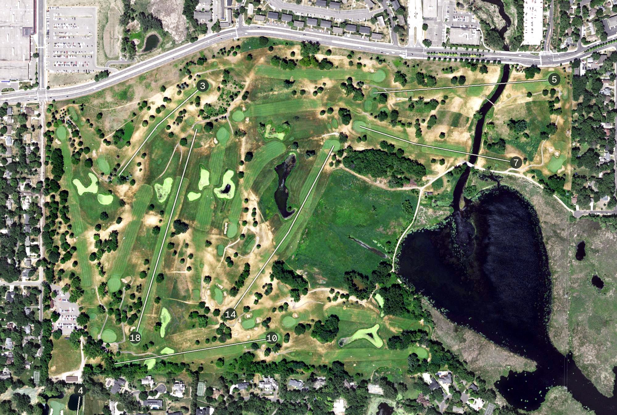 Aerial view of Meadowbrook Golf Course, MN