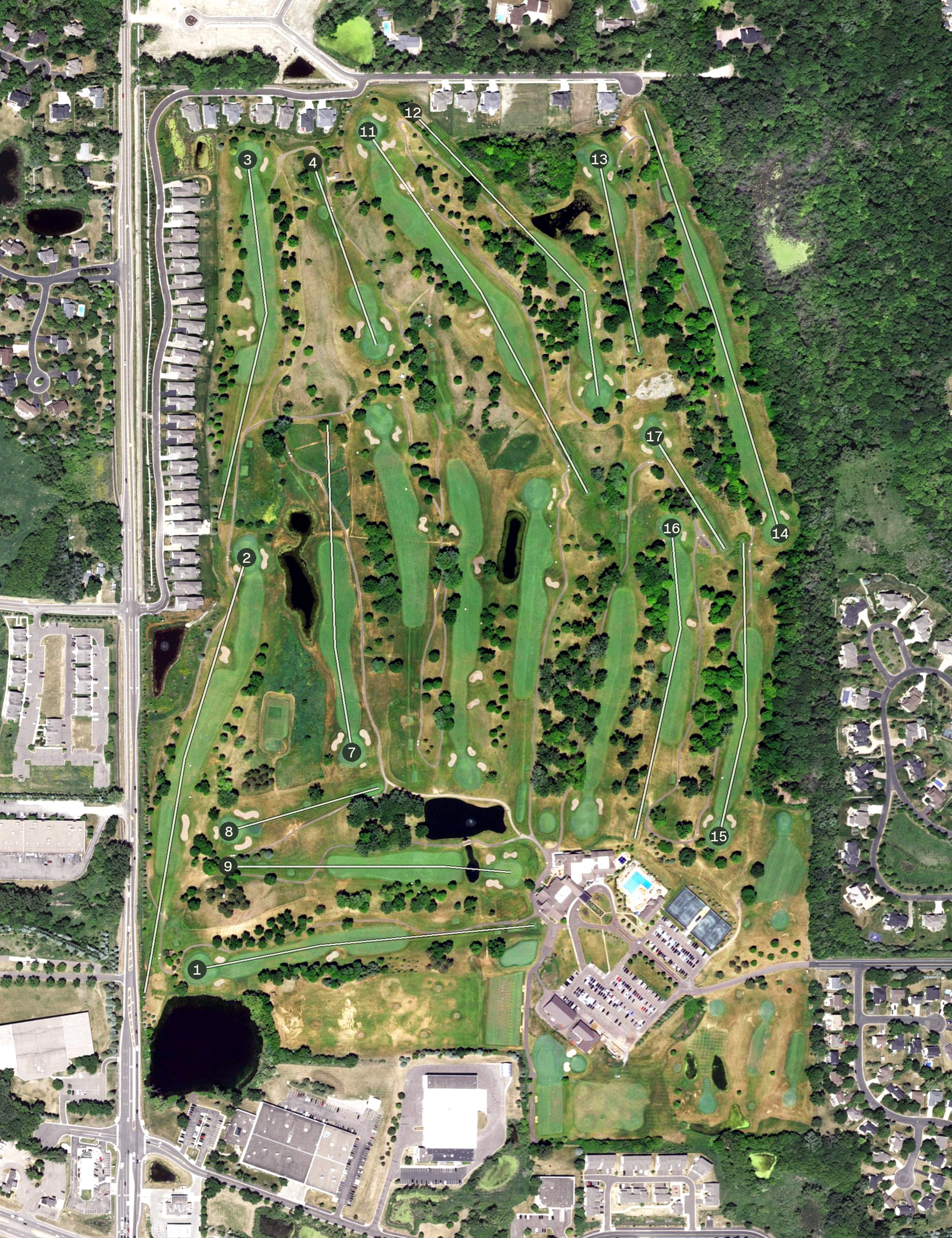 Aerial view of Medina Golf & Country Club, MN