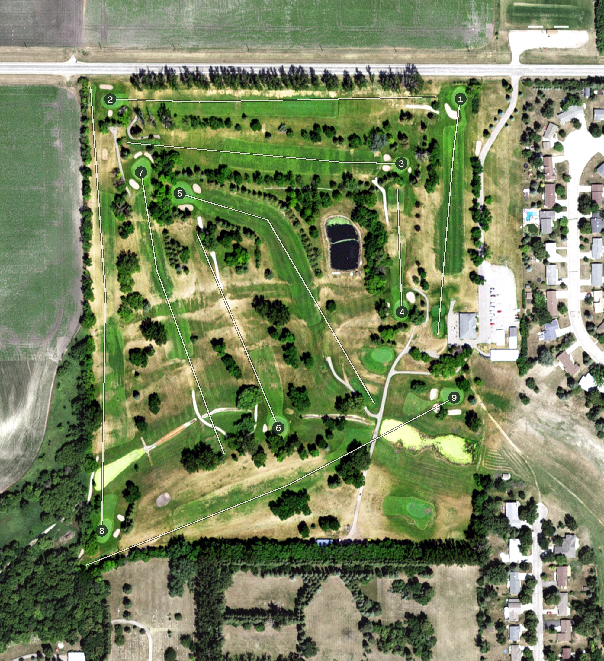 Aerial view of Minakwa Golf Course, MN