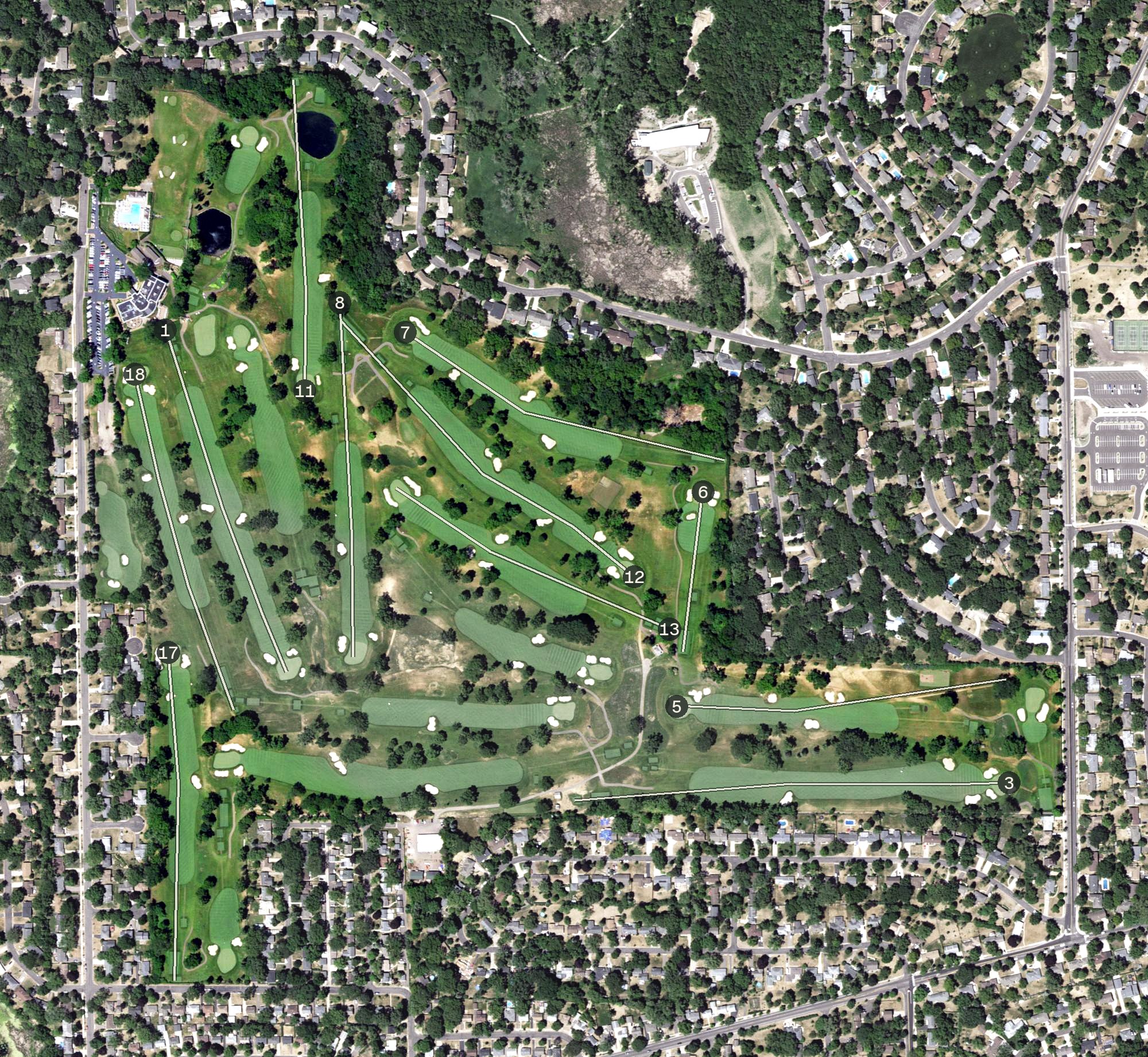 Aerial view of Minneapolis Golf Club, MN