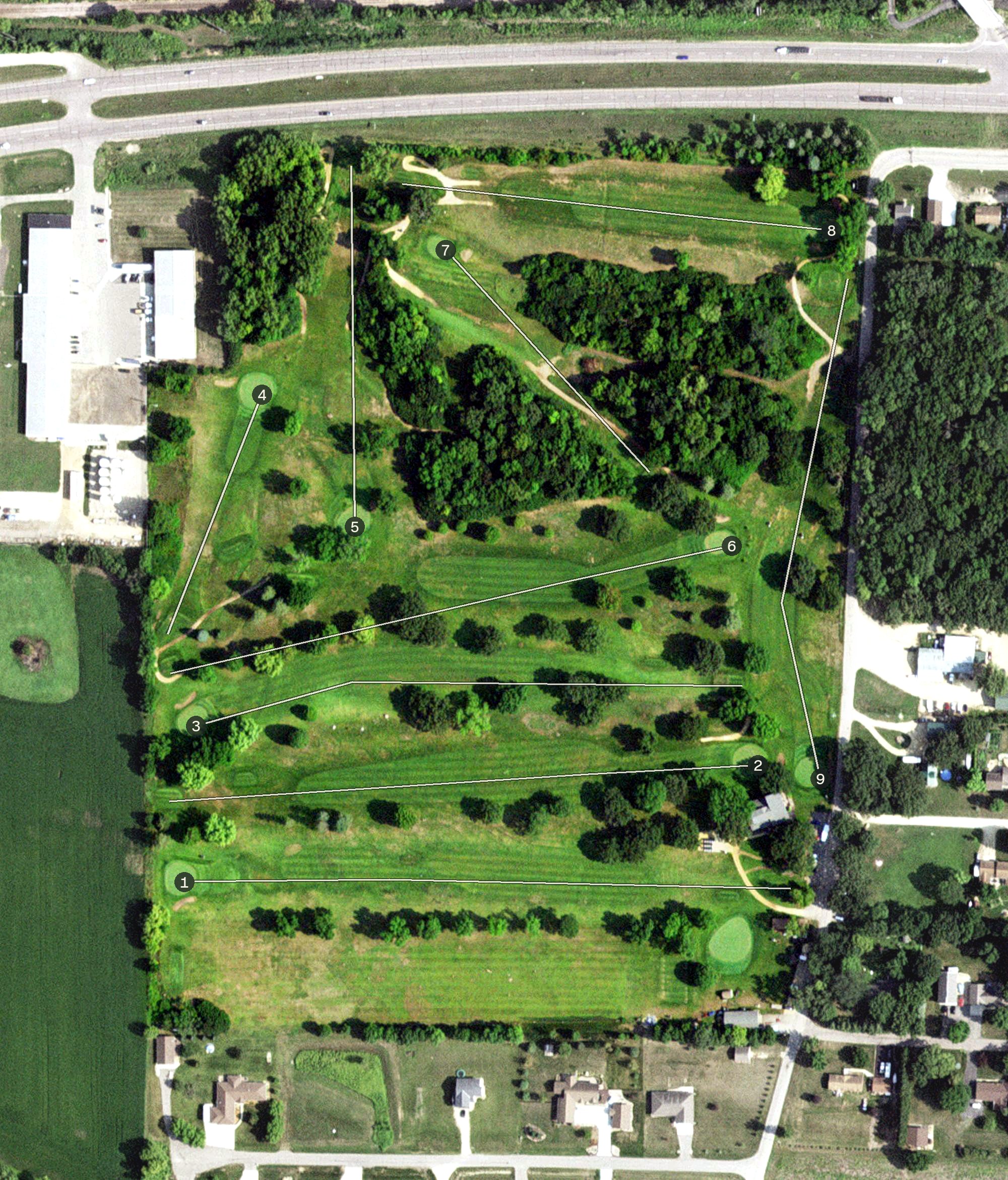 Aerial view of Minneopa Golf Club, MN