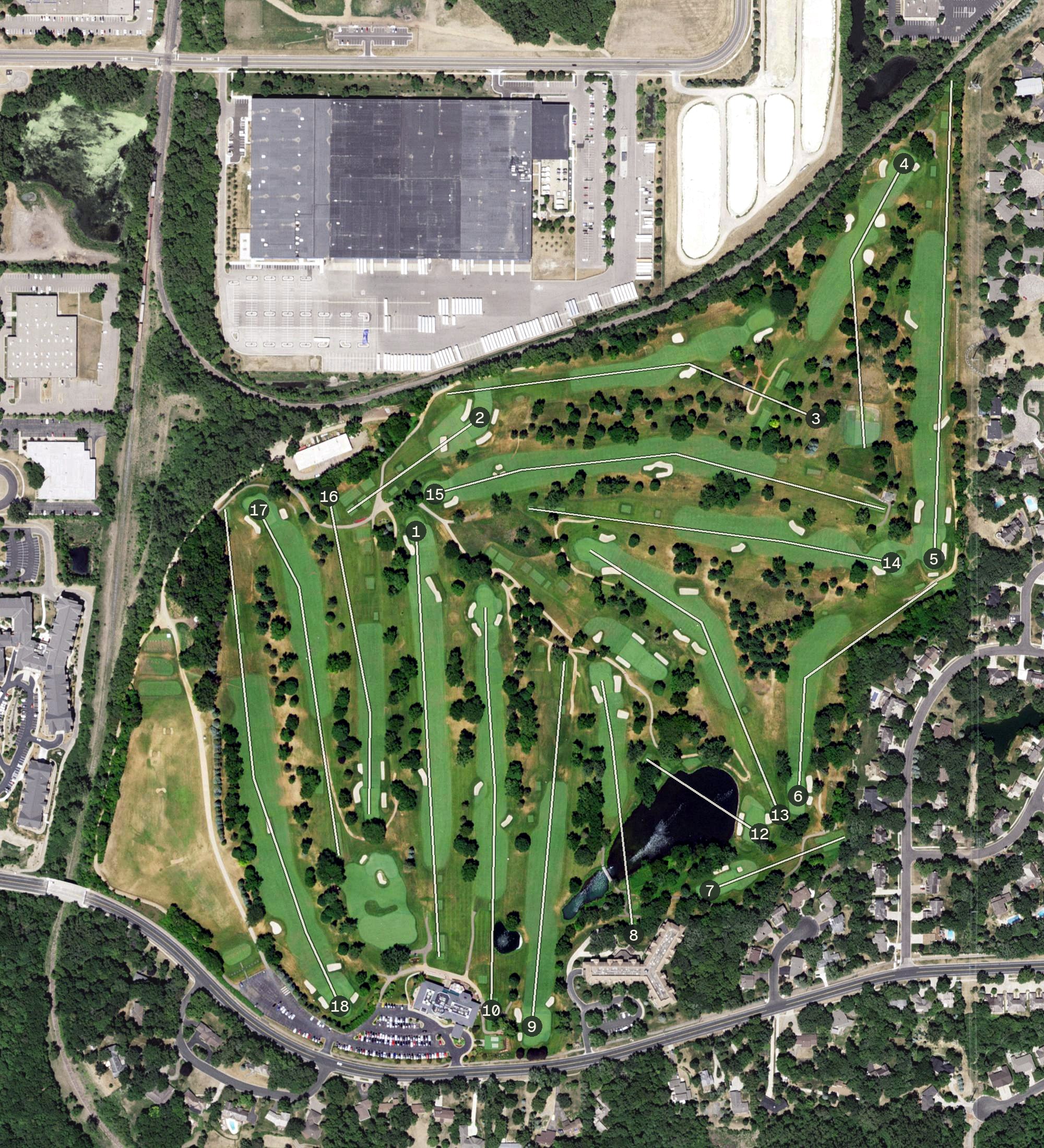 Aerial view of Minnesota Valley Country Club, MN