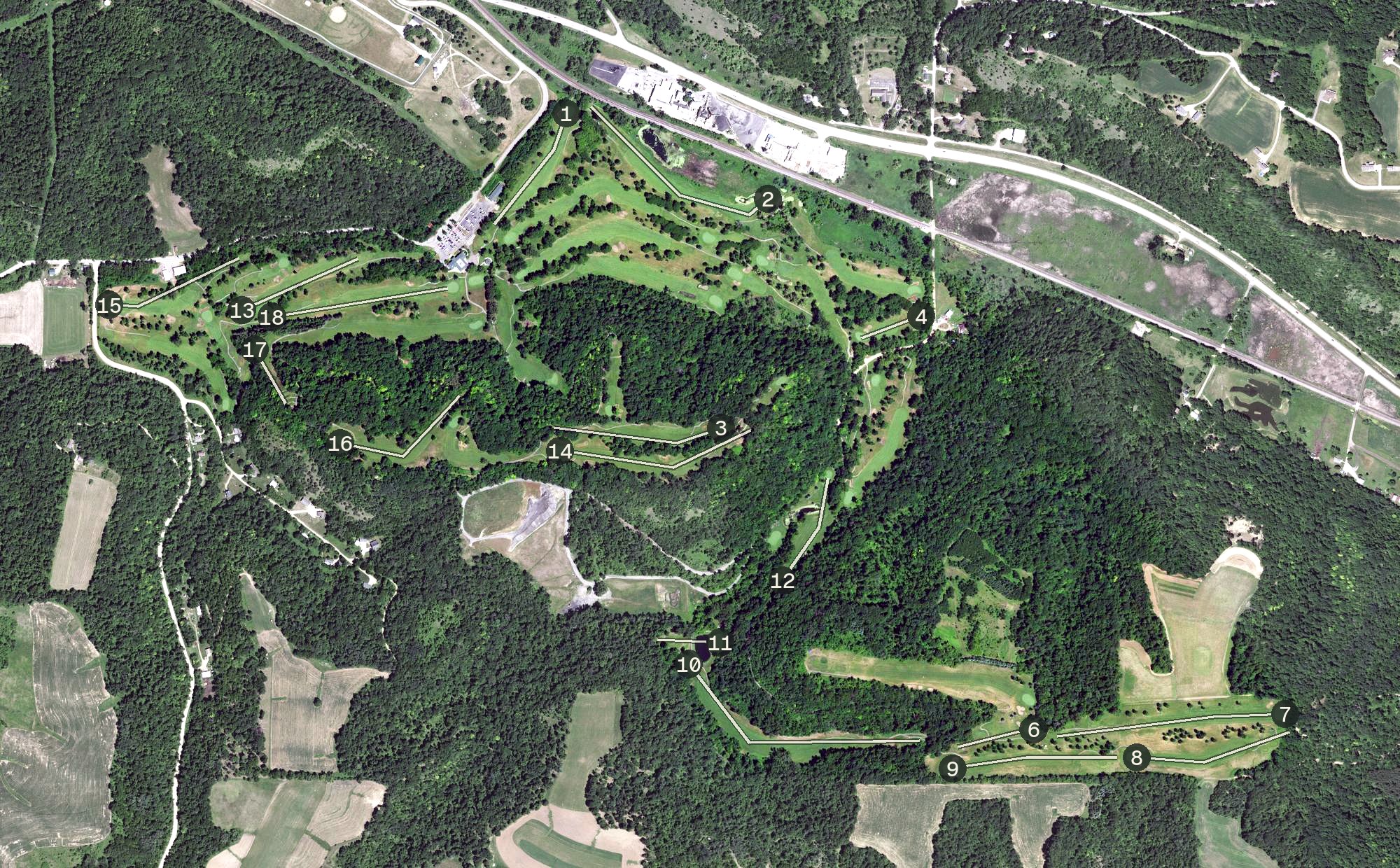 Aerial view of Mississippi National Golf Links, MN