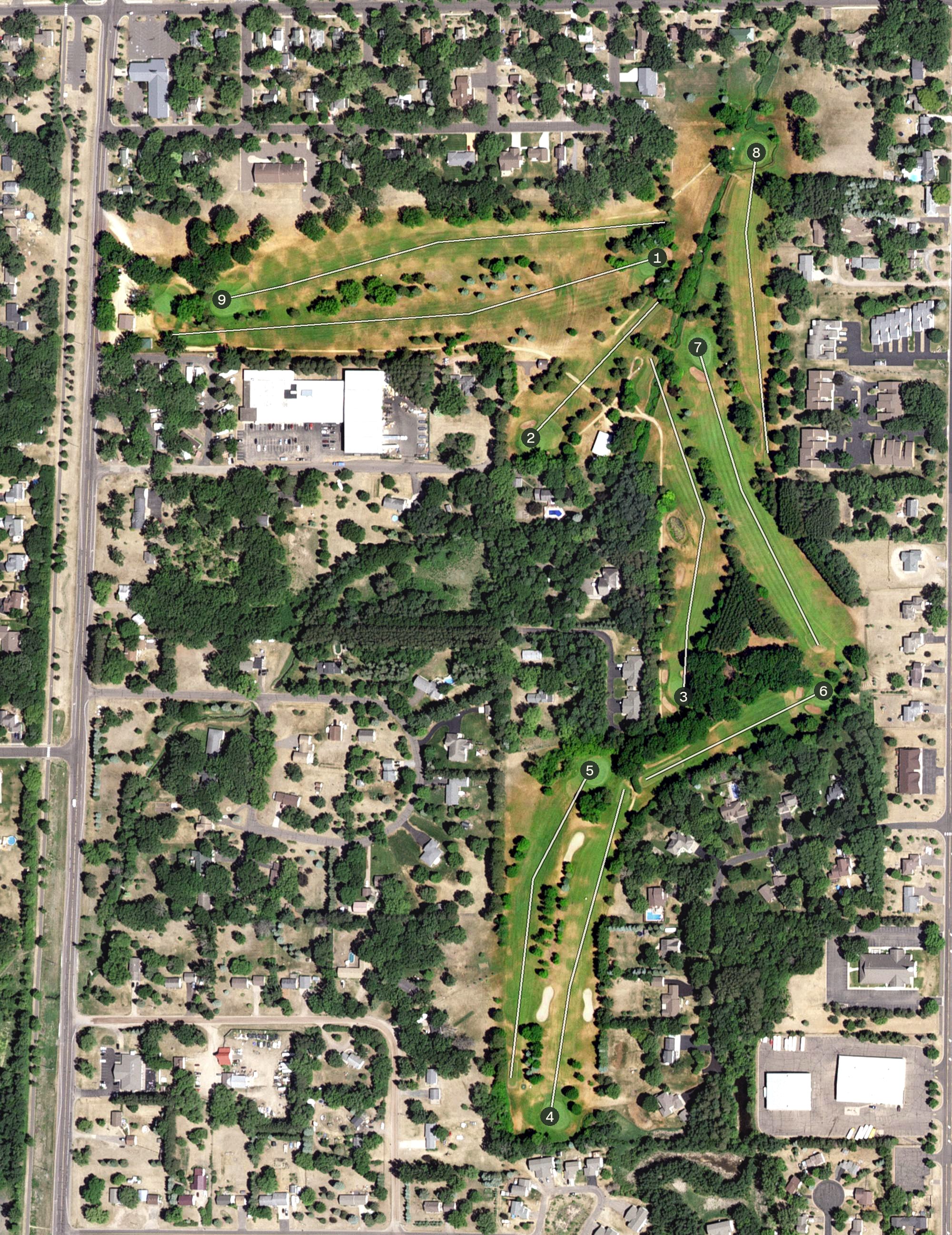 Aerial view of North Branch Golf Course, MN