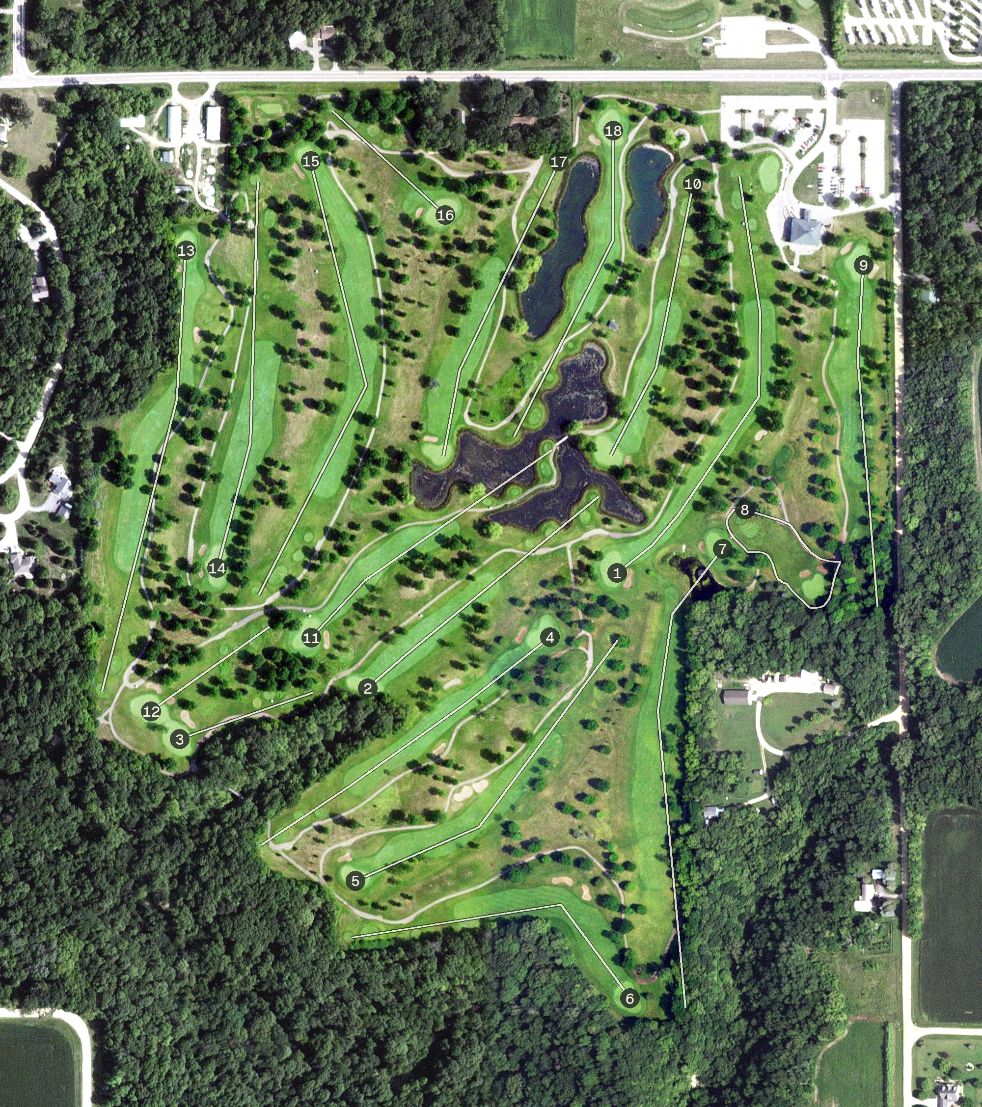 Aerial view of North Links Golf Course, MN
